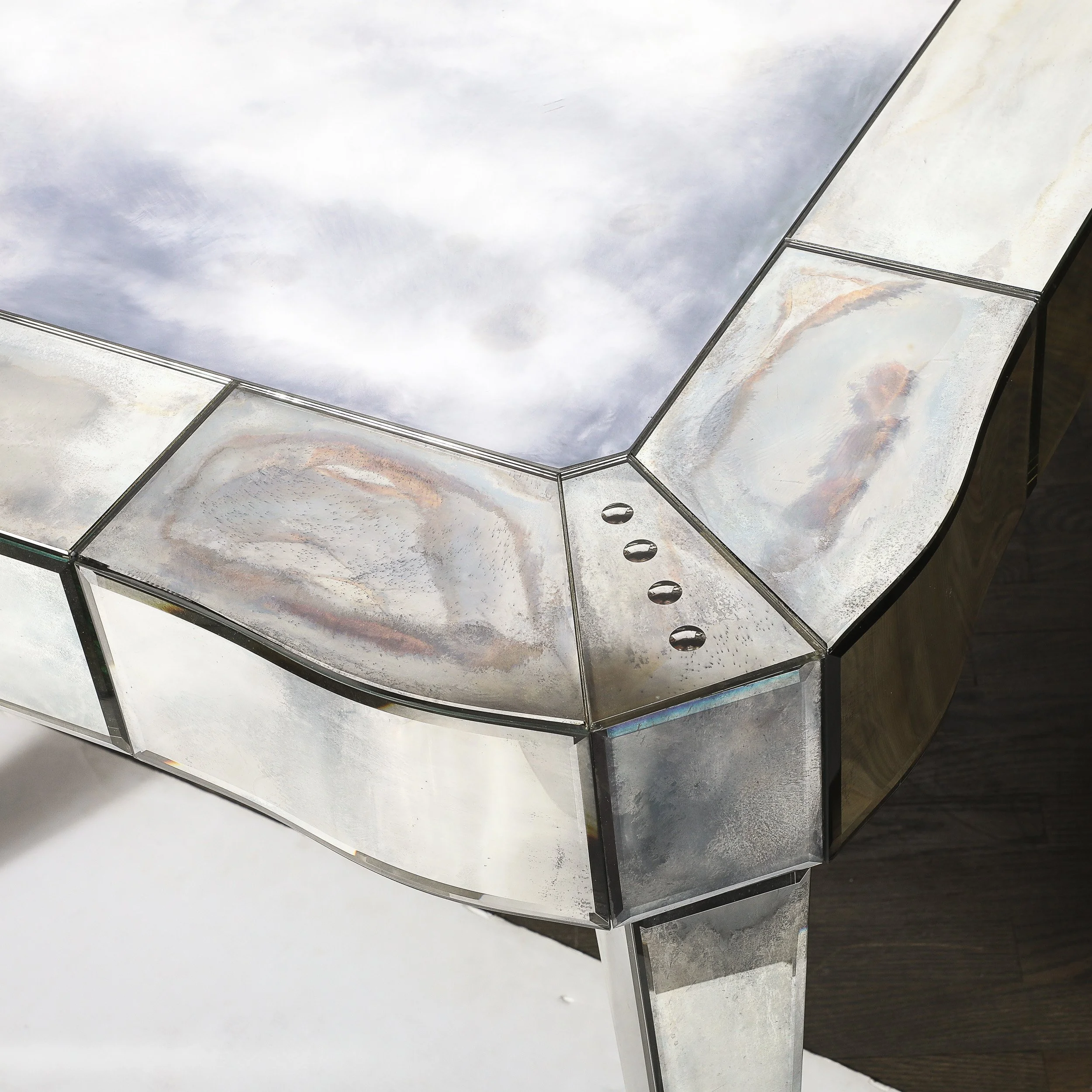 Mid-Century Modern Glamorous Smokey Mirrored Center Hall : Dining Table - High Style Deco 2.jpg