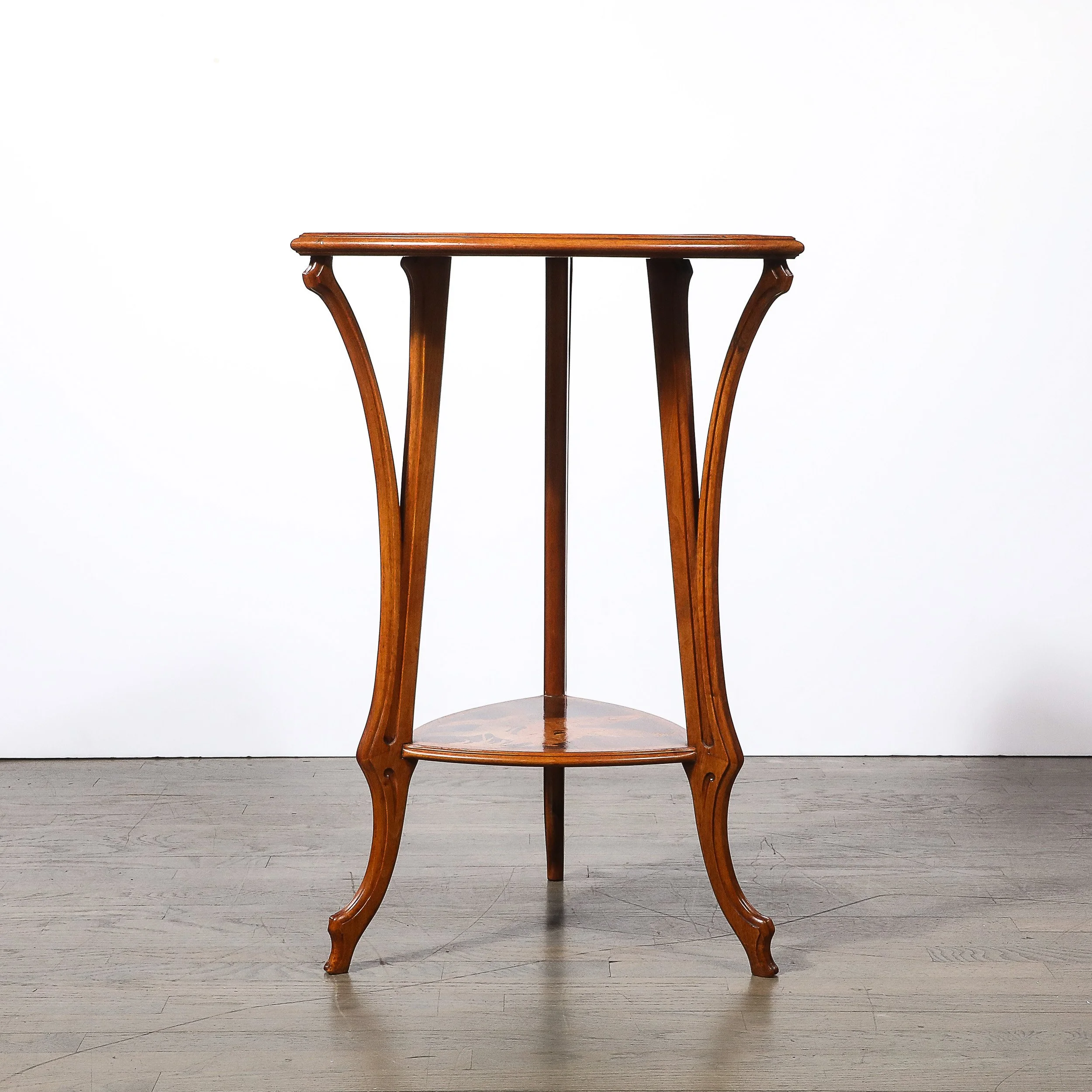 Art Nouveau Inlaid Naturalist Marquetry 2-Tier Side Table signed Emile Galle - High Style Deco 21.jpg