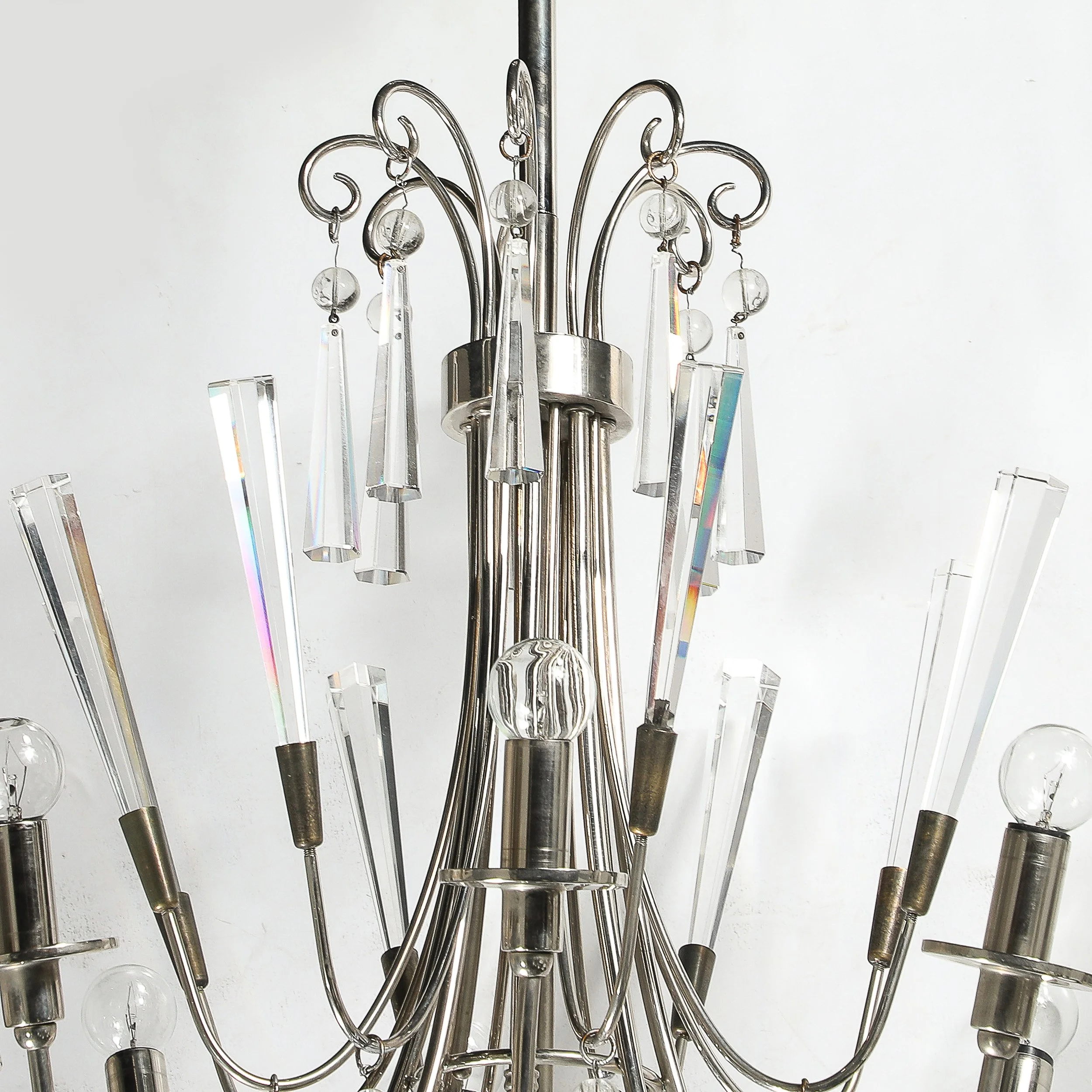 Mid-Century Modernist Eight Arm Chandelier in Cut Crystal & Polished Nickel - High Style Deco 7.jpg
