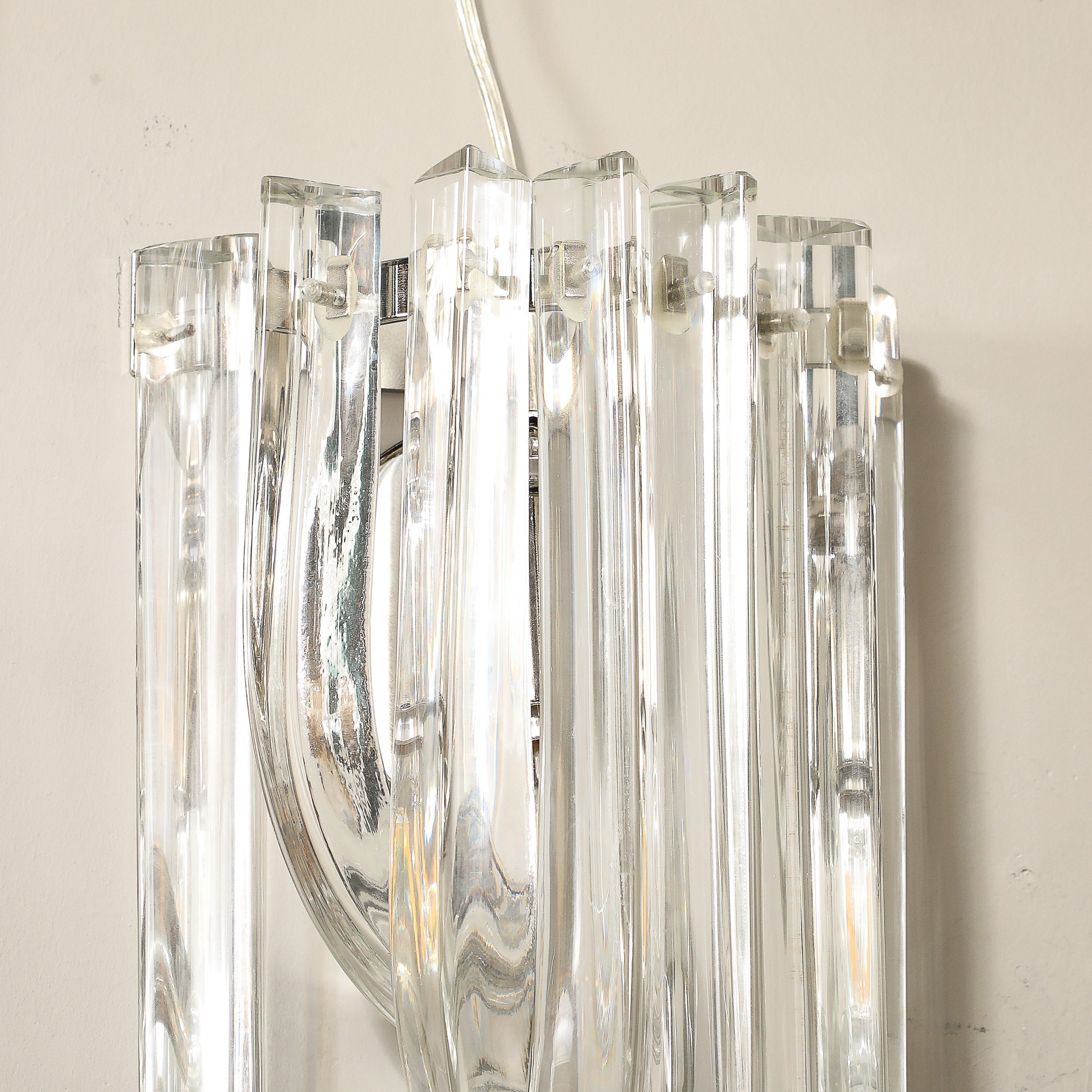 Modernist Pair of Hand Blown Translucent Murano Glass Ribbon Sconces - High Style Deco 18.jpg