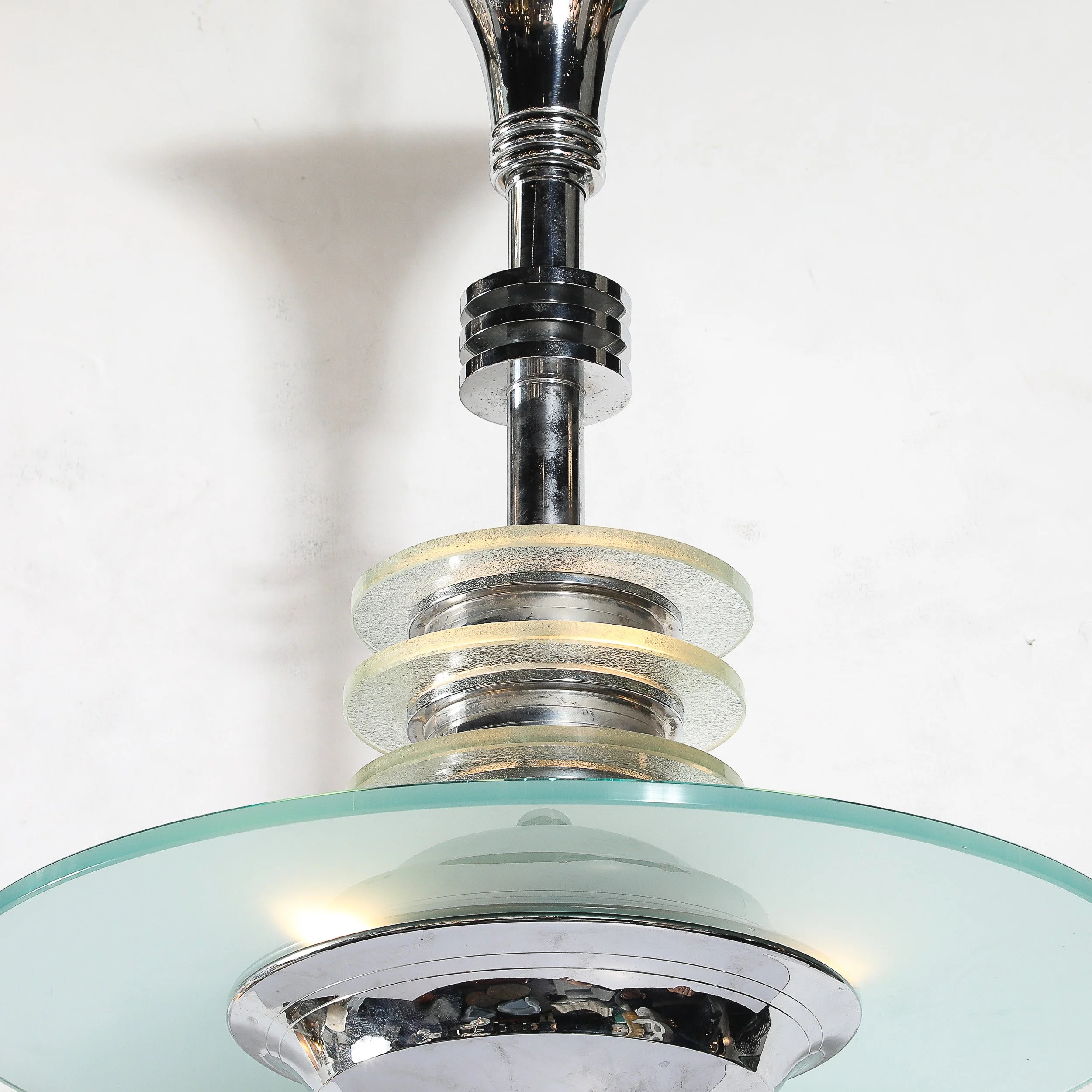 Art Deco Machine Age Chrome & Glass Pendant Chandelier - High Style Deco 6.jpg