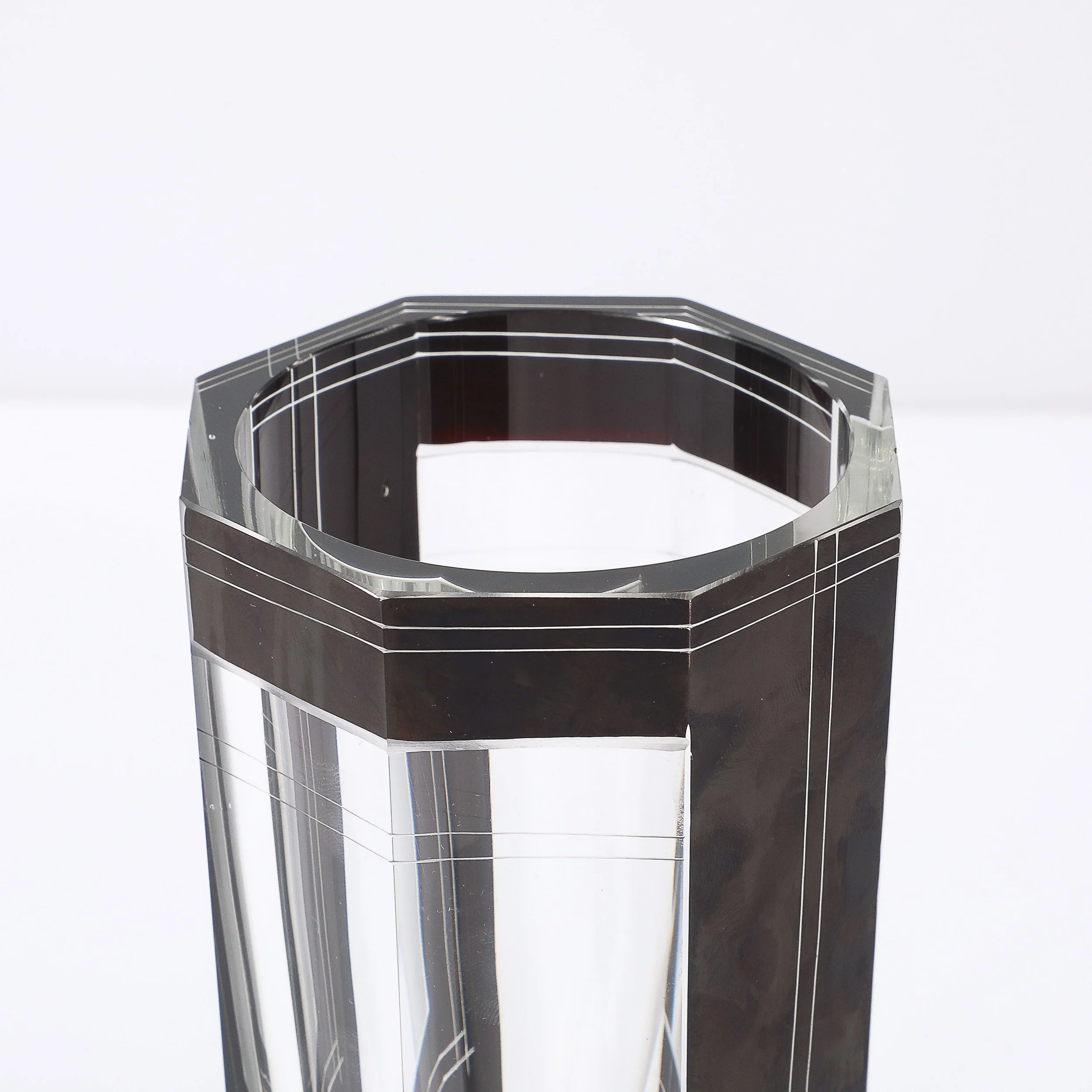 Art Deco Acid Etched Black Glass Vase with Grooved Detailing by Karl Palda - High Style Deco 11.jpg