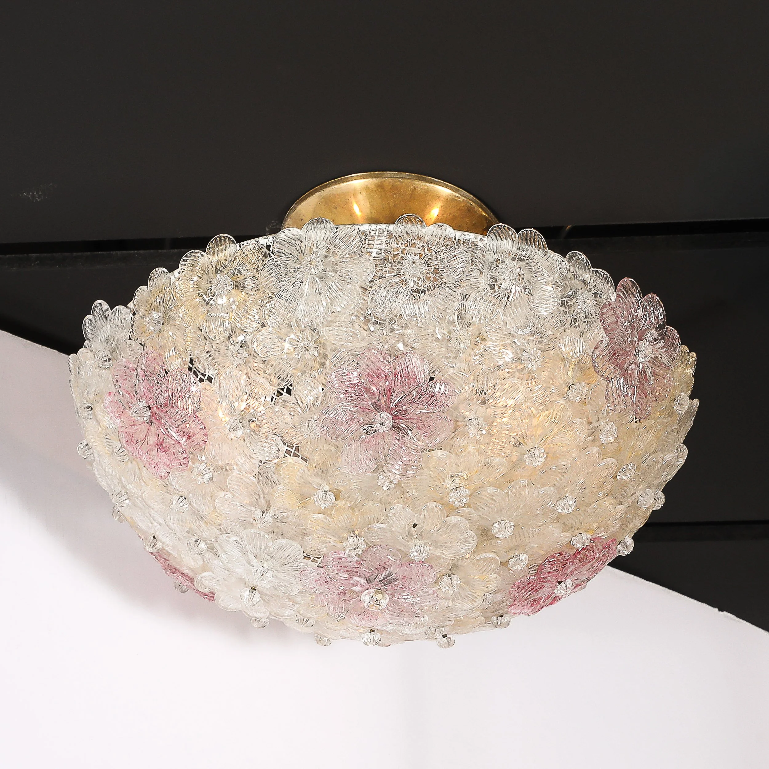 Mid-Century Hand-Blown Rose Murano Glass Florets Chandelier by Barovier & Toso - High Style Deco 3.jpg