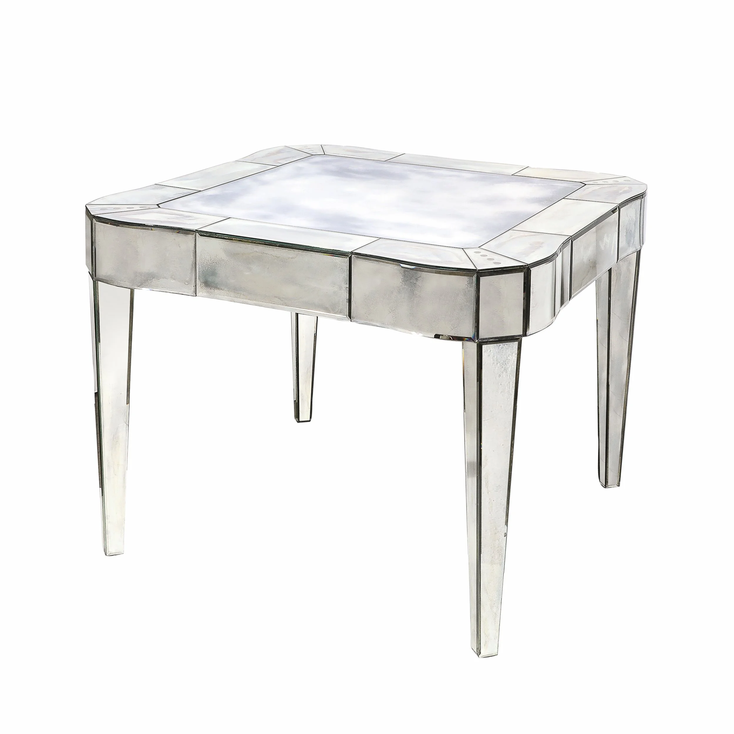 Mid-Century Modern Glamorous Smokey Mirrored Center Hall : Dining Table - High Style Deco.jpg