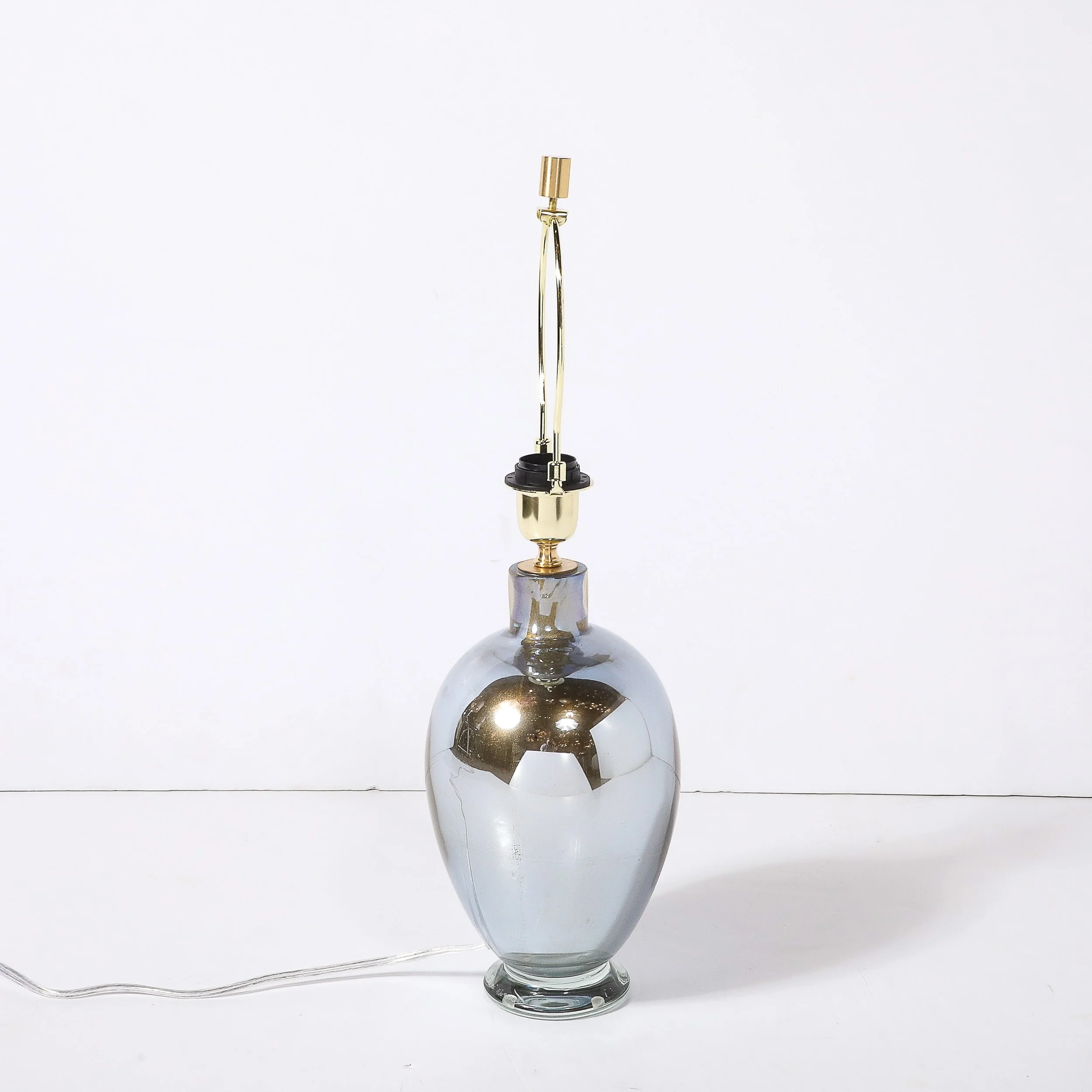 Modernist Hand-Blown Mercury Blue Murano Glass Table Lamps with 24K Gold Flecks - High Style Deco 3.jpg