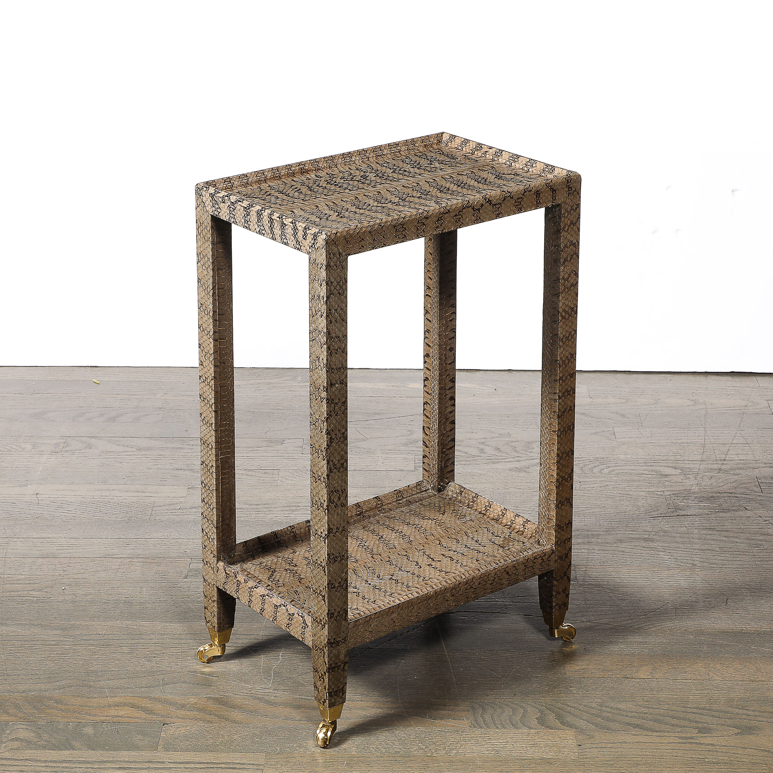 Mid-Century Modernist Python Side Table with Brass Castors by Karl Springer - High Style Deco 9.jpg