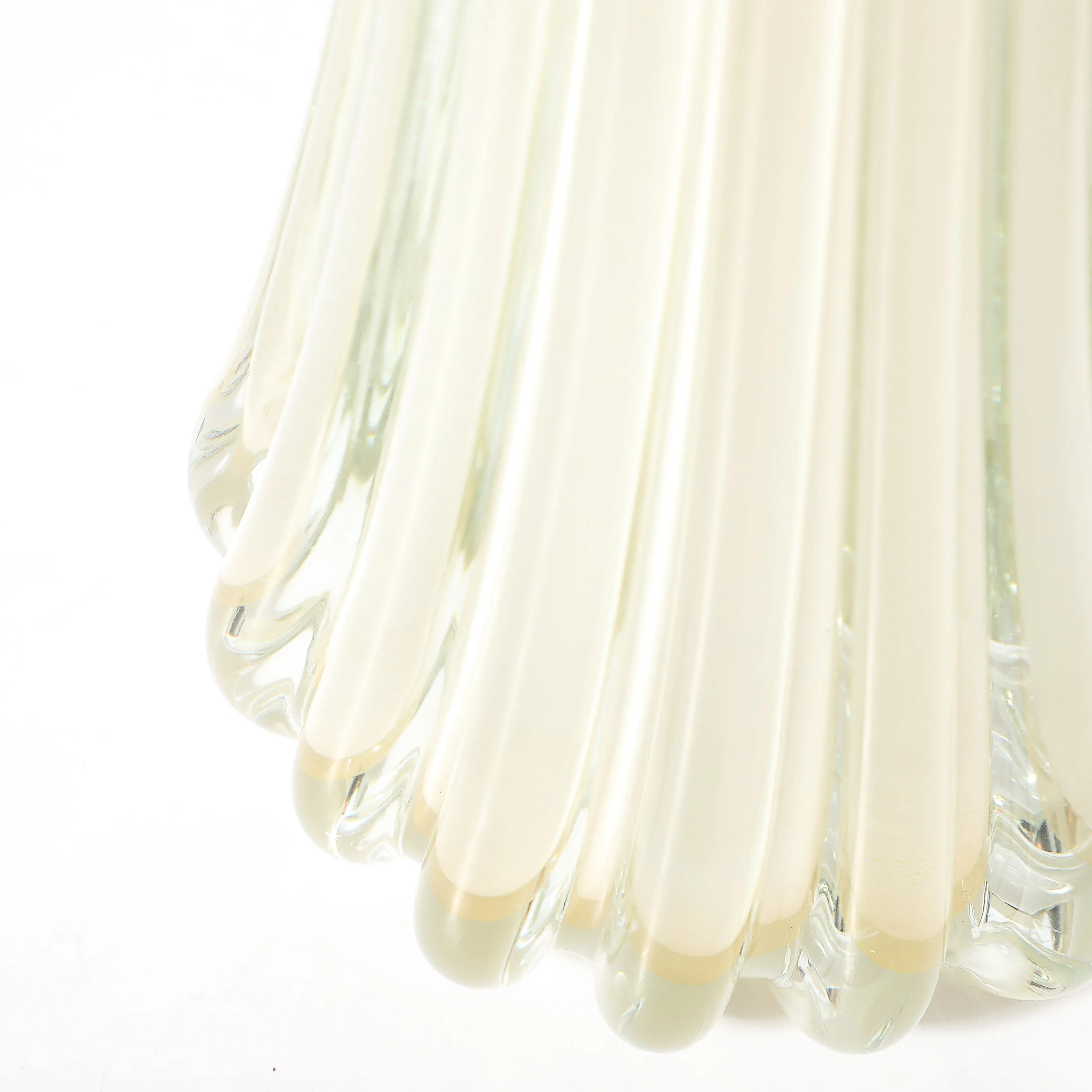 Modernist Hand-Blown Fluted Oyster Murano Glass & Brass Table Lamps - High Style Deco 11.jpg