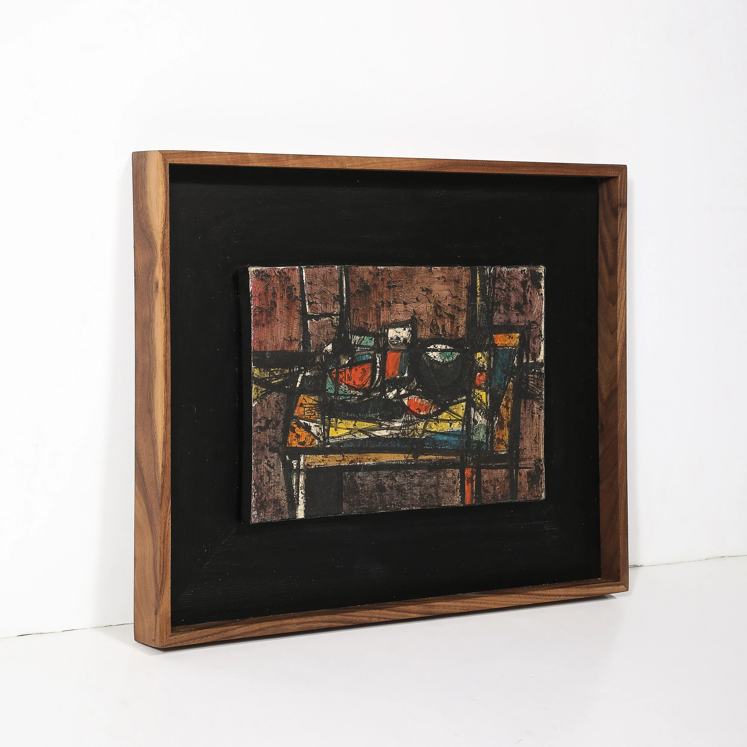 Mid-Century Oil on Canvas Abstract Still Life Entitled "Tavolo E Oggetti" - High Style Deco 5.jpg