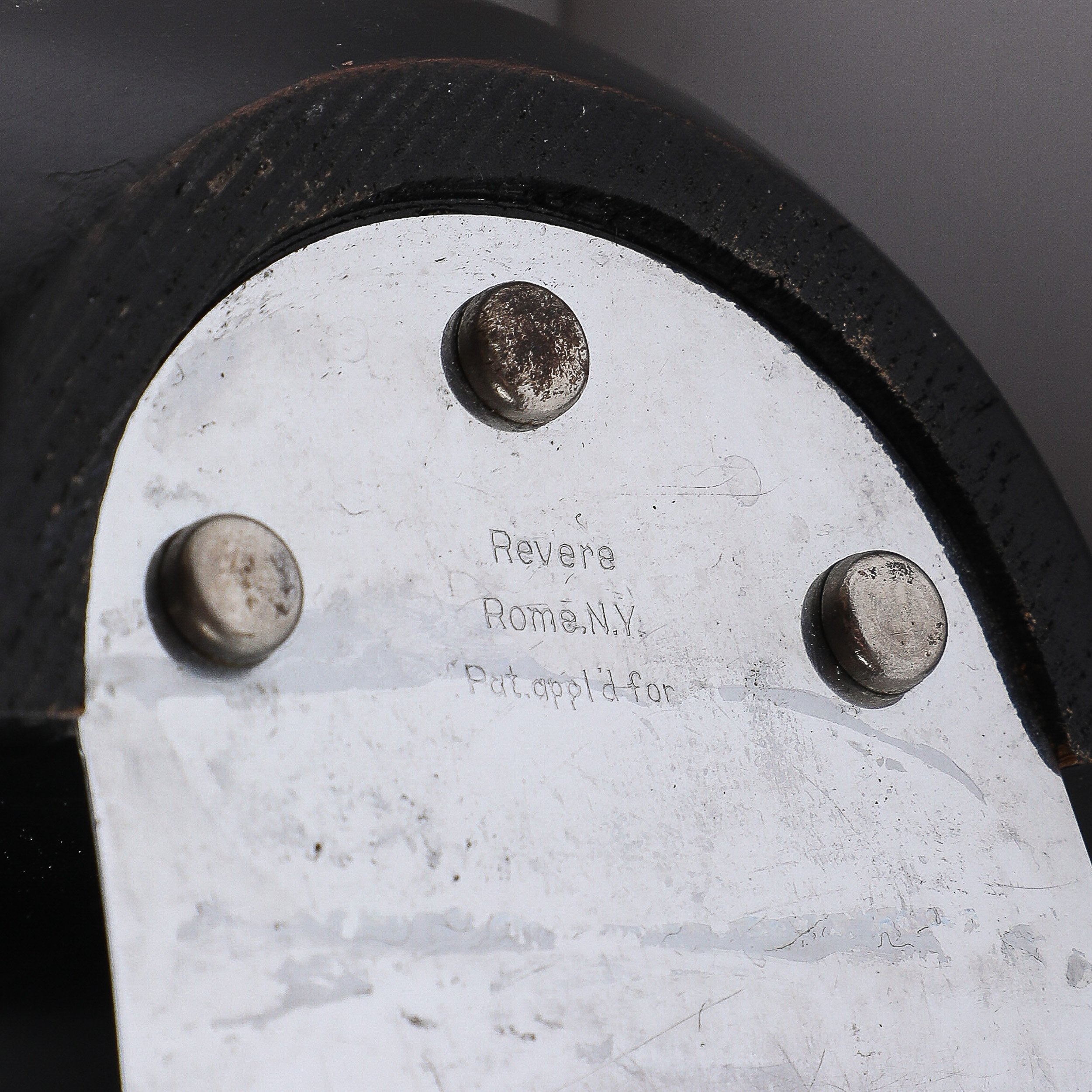 Art Deco Machine Age Spring Steel & Black Enamel Spherical Bookends by Revere - High Style Deco 12.jpg