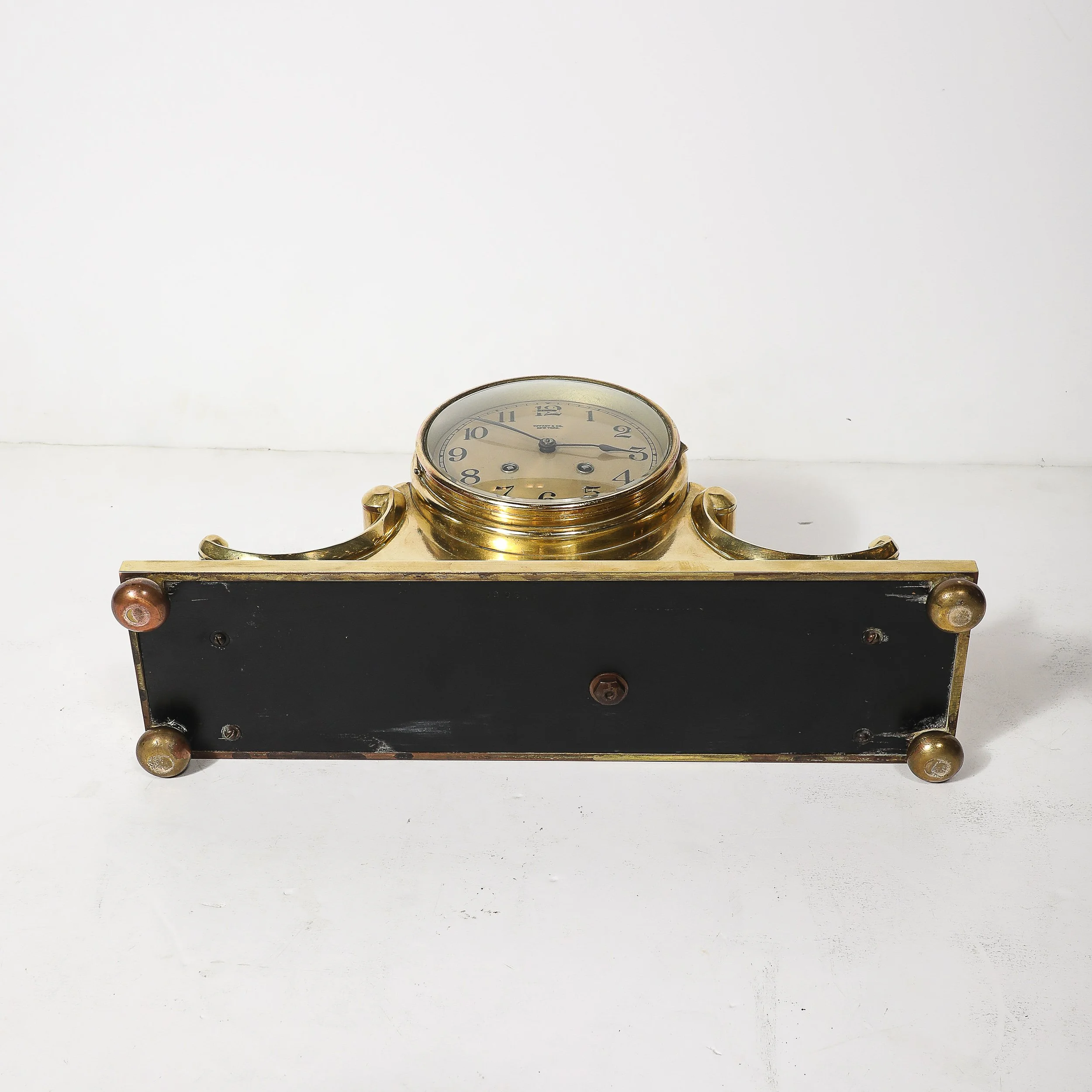 Art Deco Sculptural Polished Brass Clock by Chelsea Clock Co. For Tiffany - High Style Deco 16.jpg