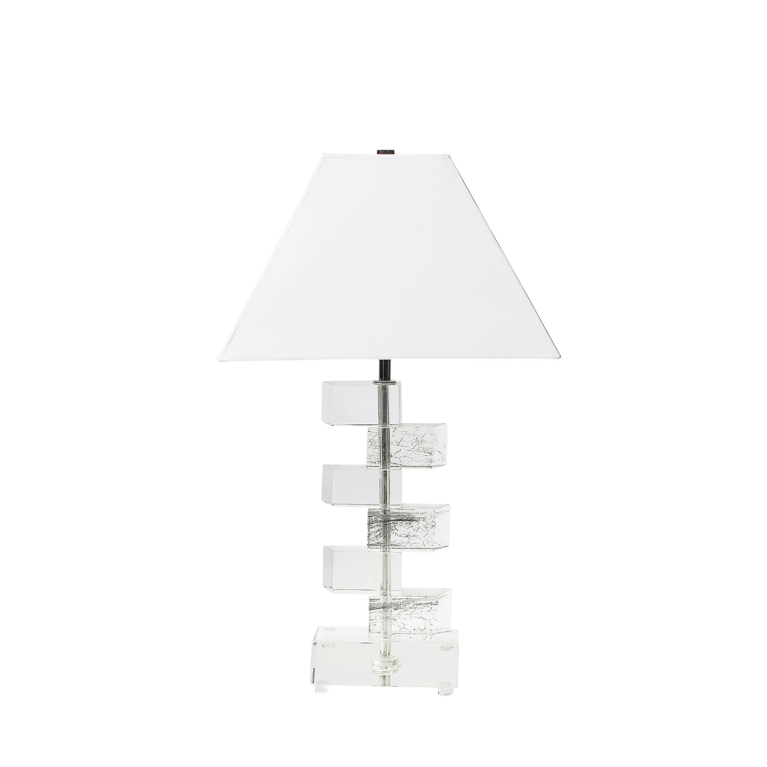 Modernist Hand-Blown Murano Stacked & Faceted Trapezoidal Glass Table Lamps - High Style Deco 2.jpg