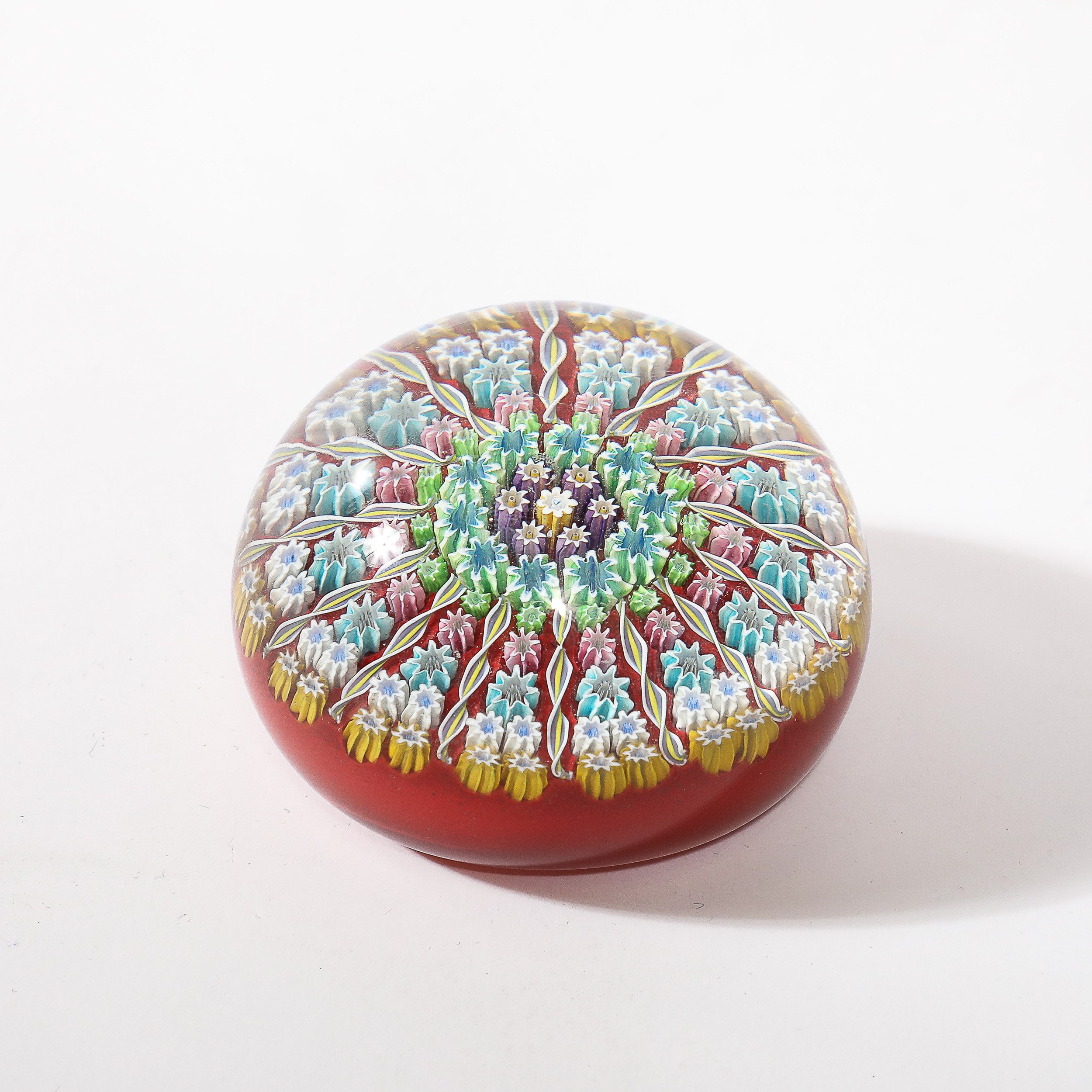Mid-Century Modernist Hand-Blown Murano Glass Millefiori Paperweight - High Style Deco 1.jpg