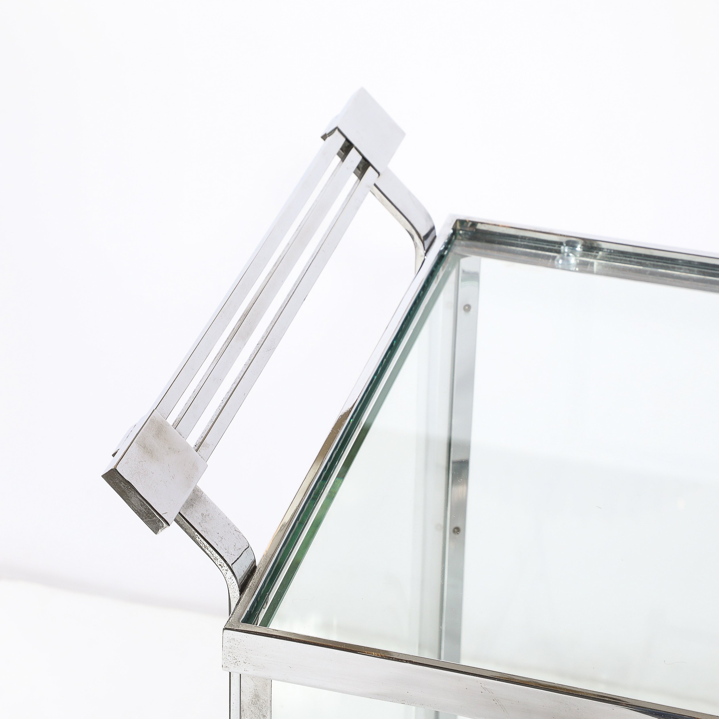 Art Deco Polished Nickel Two-Tier Serving Cart w: Glass Doors by Treitel & Gratz - High Style Deco 3.jpg