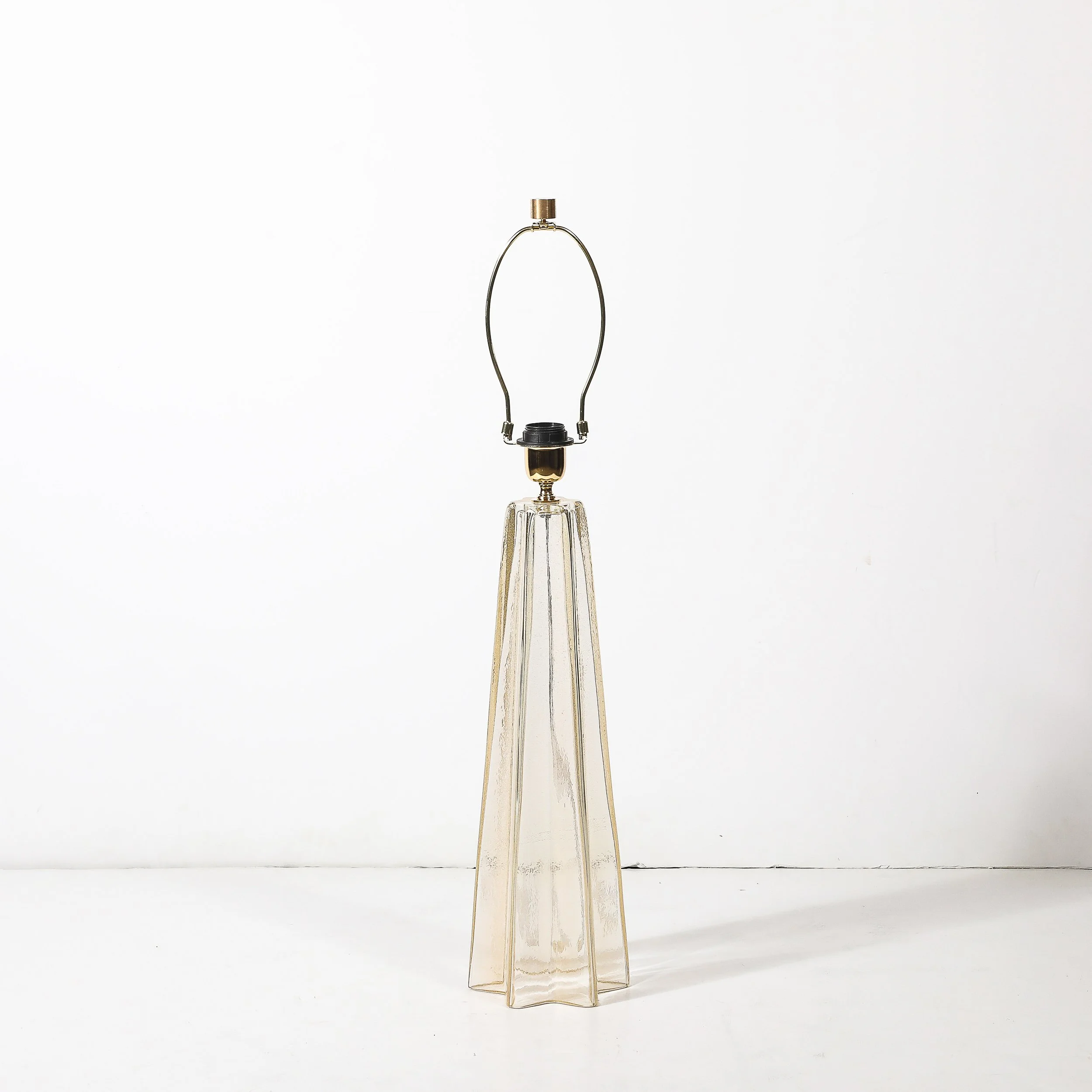 Pair of Modernist Hand-Blown Murano Glass X Form Table Lamps W: 24 Karat Gold - High Style Deco 8.jpg