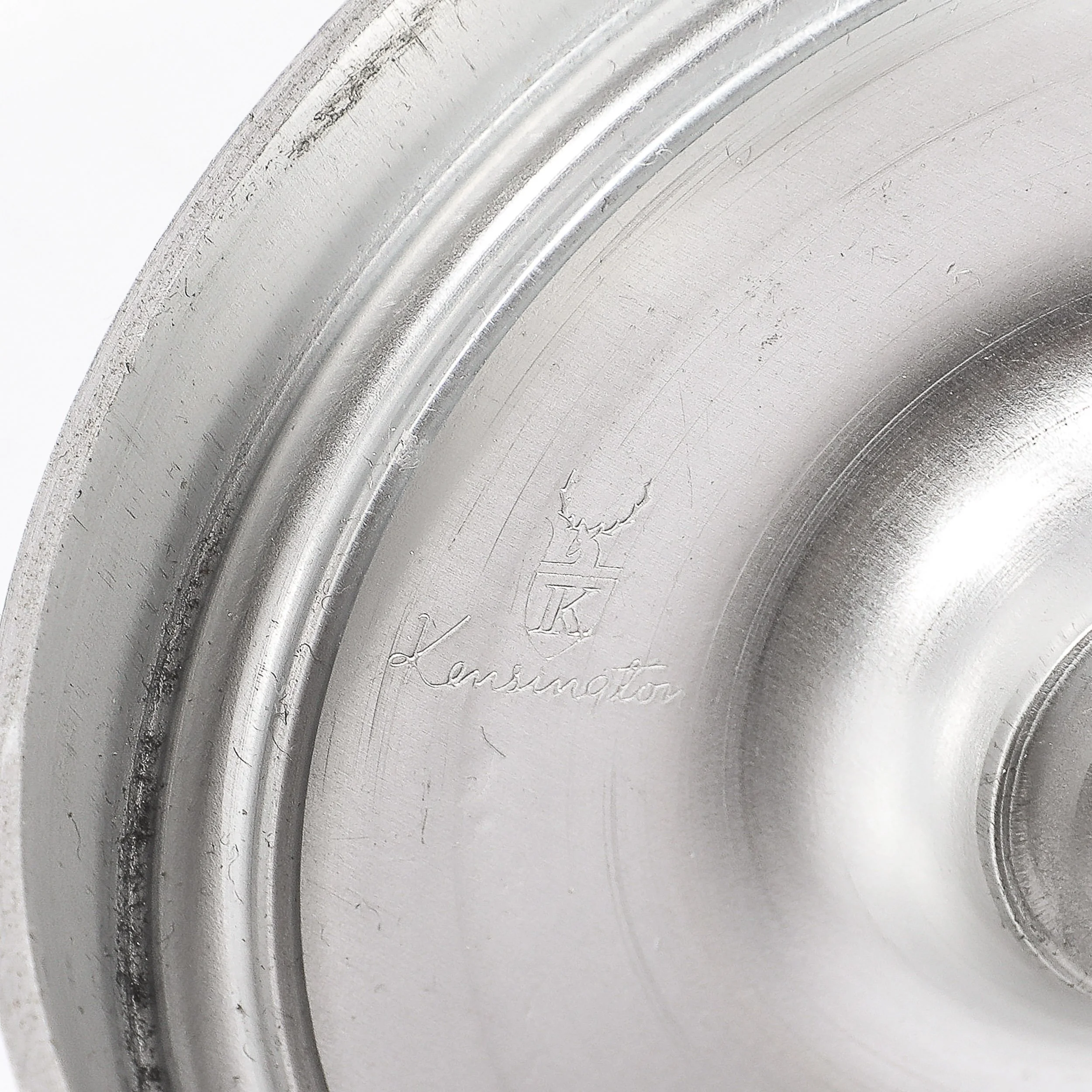 Pair of Art Deco Candle Holders in Brushed Aluminum & Glass signed Kensington - High Style Deco 8.jpg