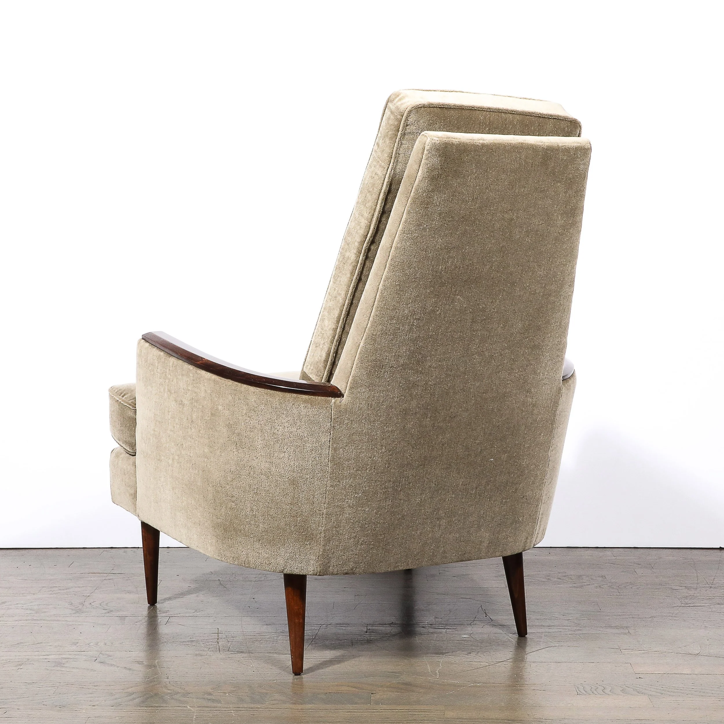 Mid-Century Walnut & Smoked Taupe Mohair Curved Arm Lounge Chair & Ottoman - High Style Deco 14.jpg