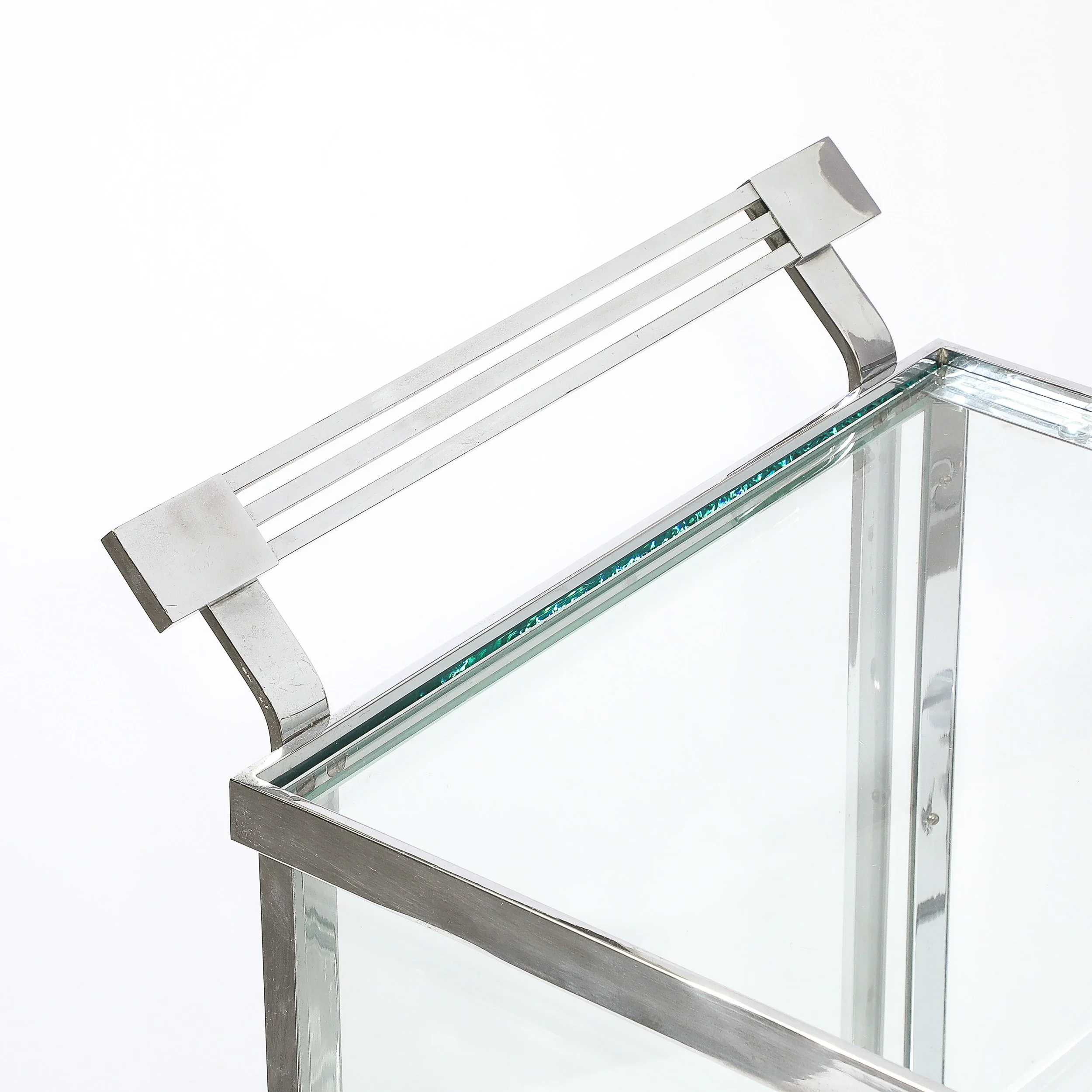 Art Deco Polished Nickel Two-Tier Serving Cart w: Glass Doors by Treitel & Gratz - High Style Deco 5.jpg