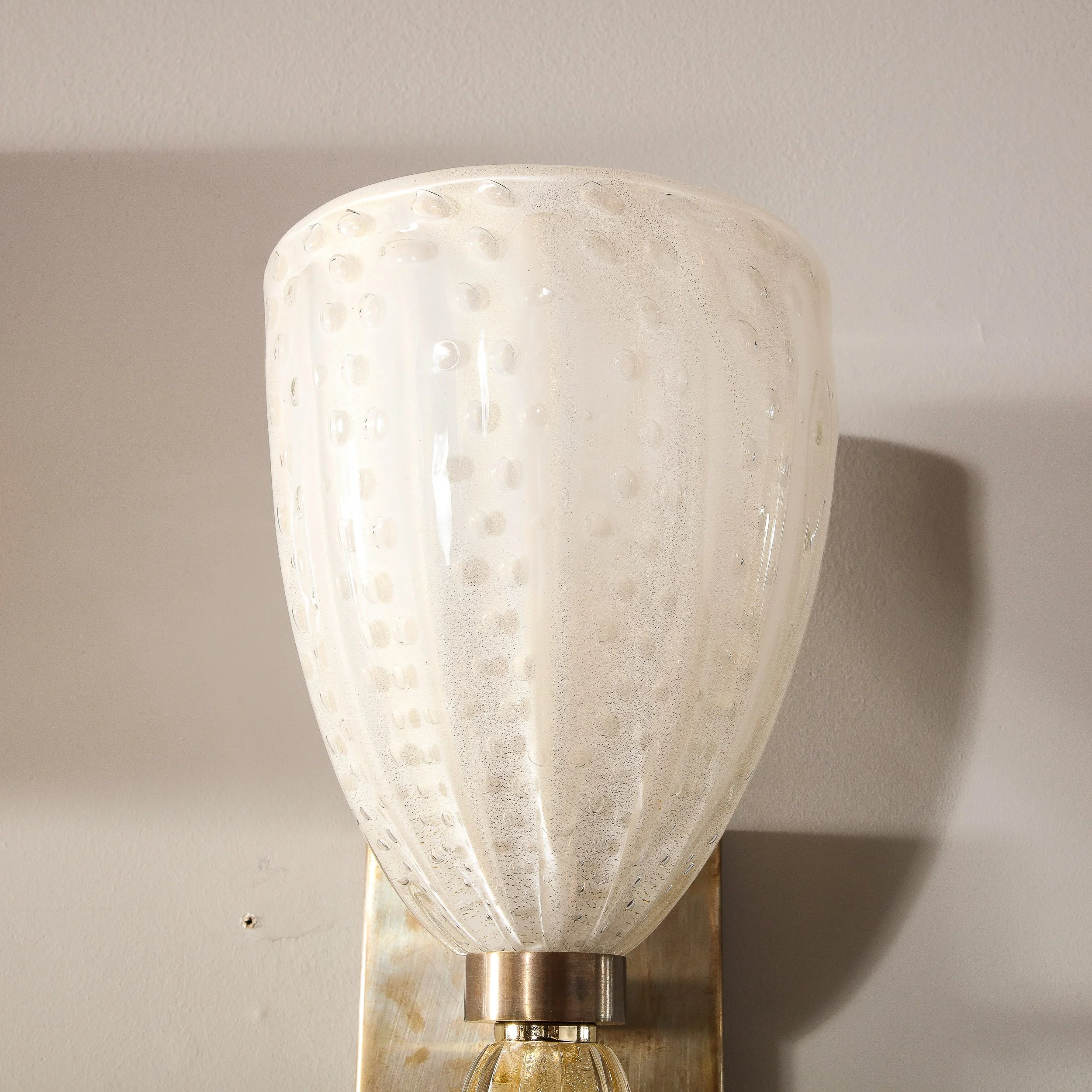 Modernist Hand-Blown Murano Glass Sconces with Murines, 24K Gold Flecks & Spike Form Drop - High Style Deco 7.jpg