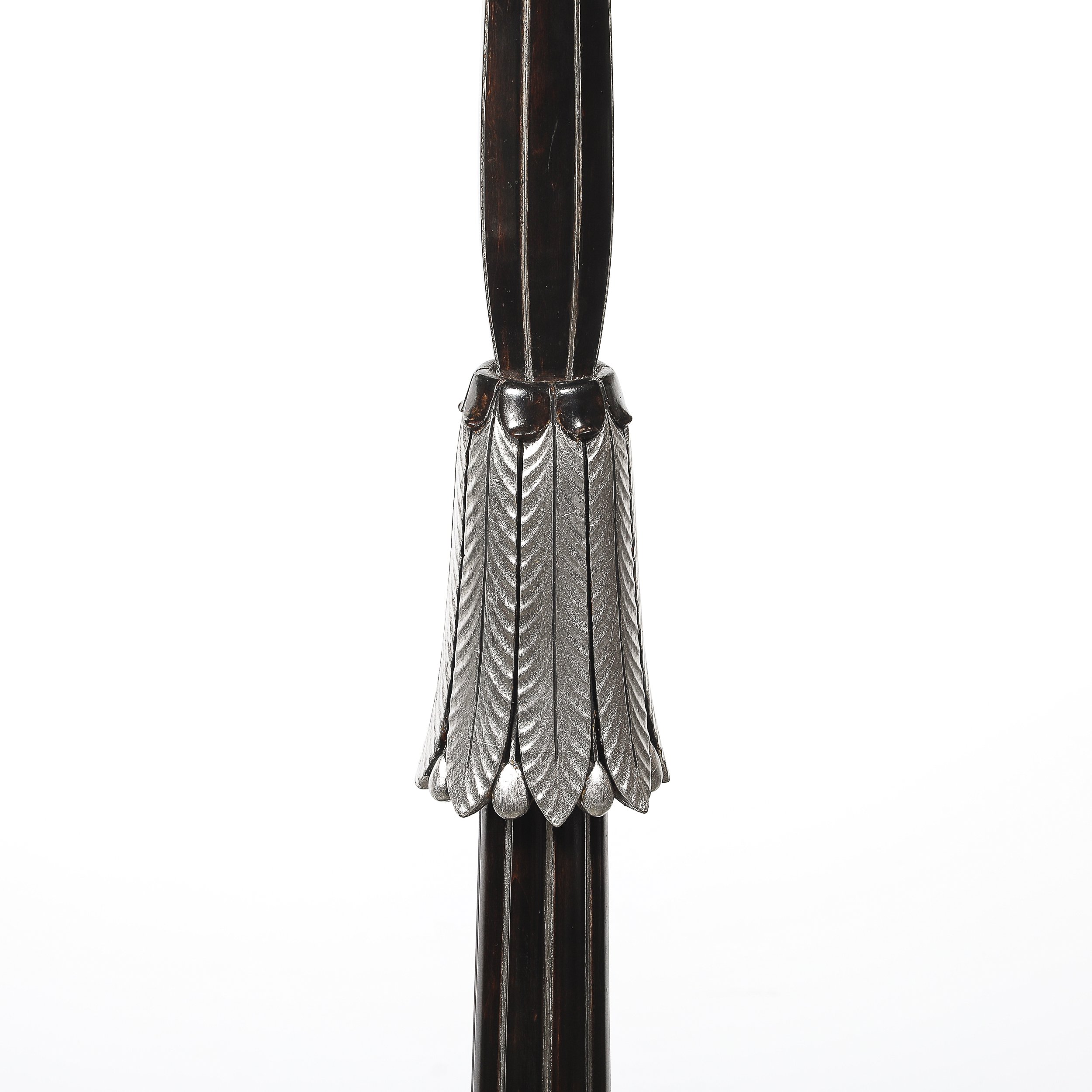Art Deco Skyscraper Style Frosted Rose Glass Torchiere w: Stylized Cubist Detail - High Style Deco 15.jpg