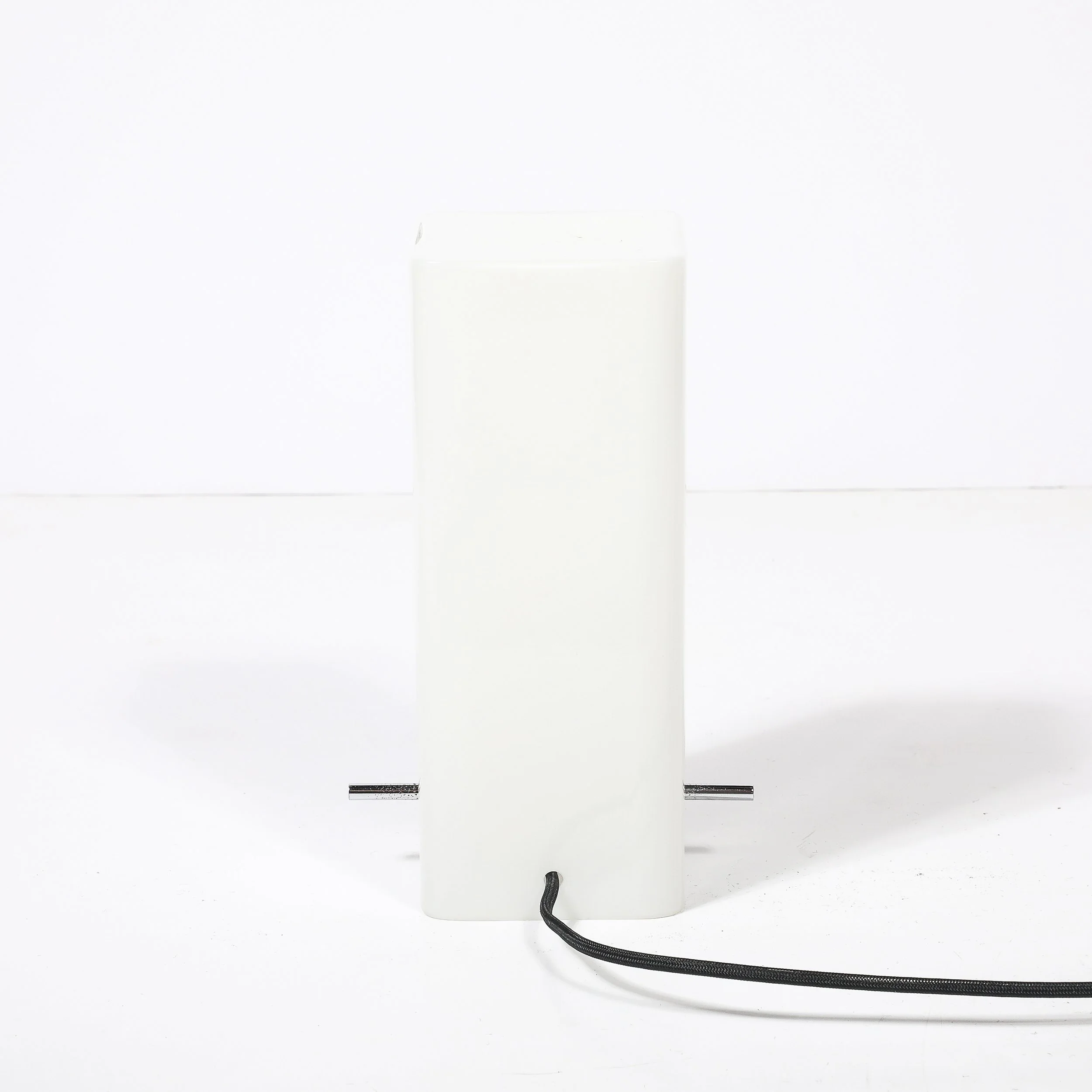 Mid-Century Milk Glass Column Lamp w: Chrome Fittings by Paul Mayen for Habitat - High Style Deco 8.jpg
