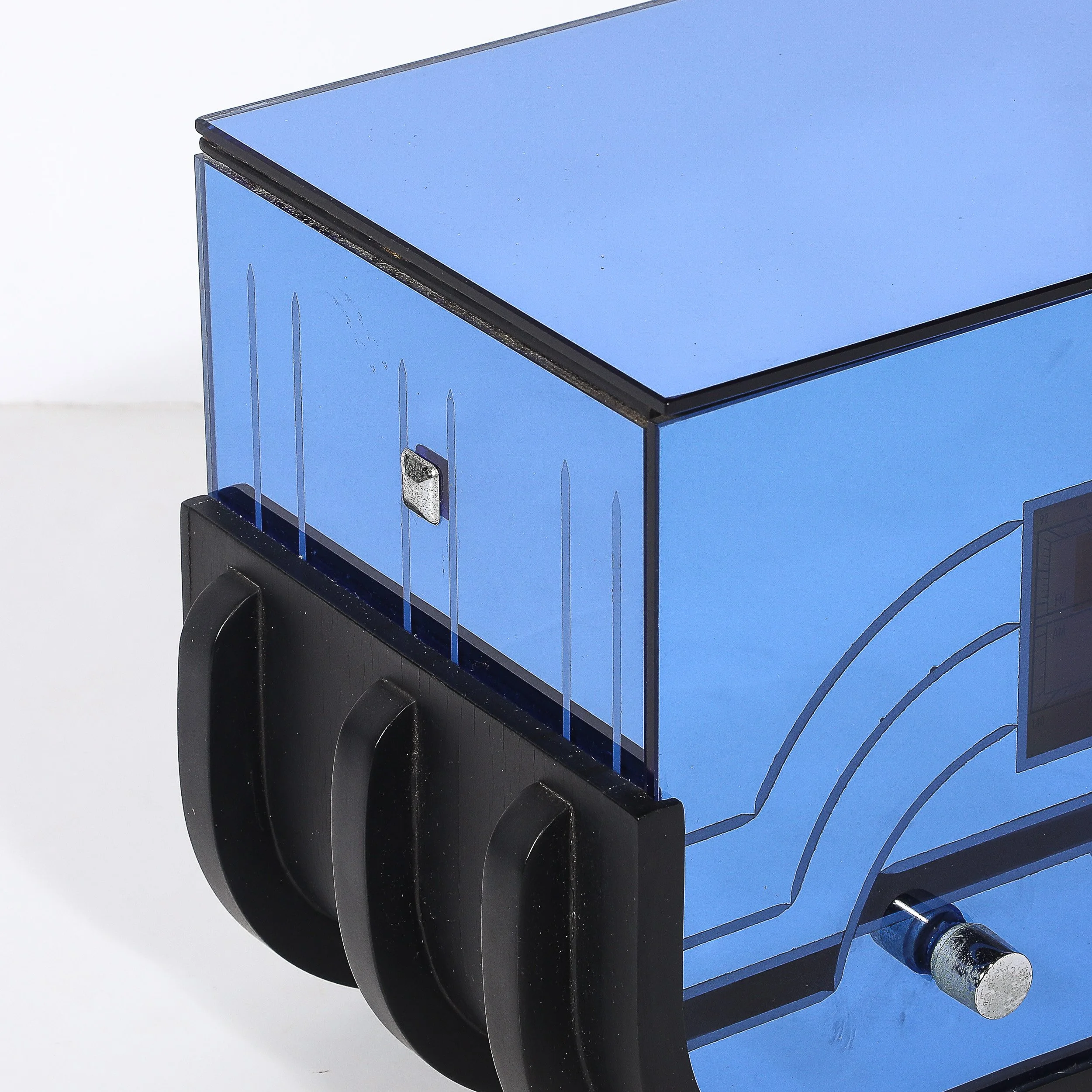 Art Deco Style Crosley CR38 Sleigh Radio in Blue Glass & Chrome - High Style Deco 13.jpg