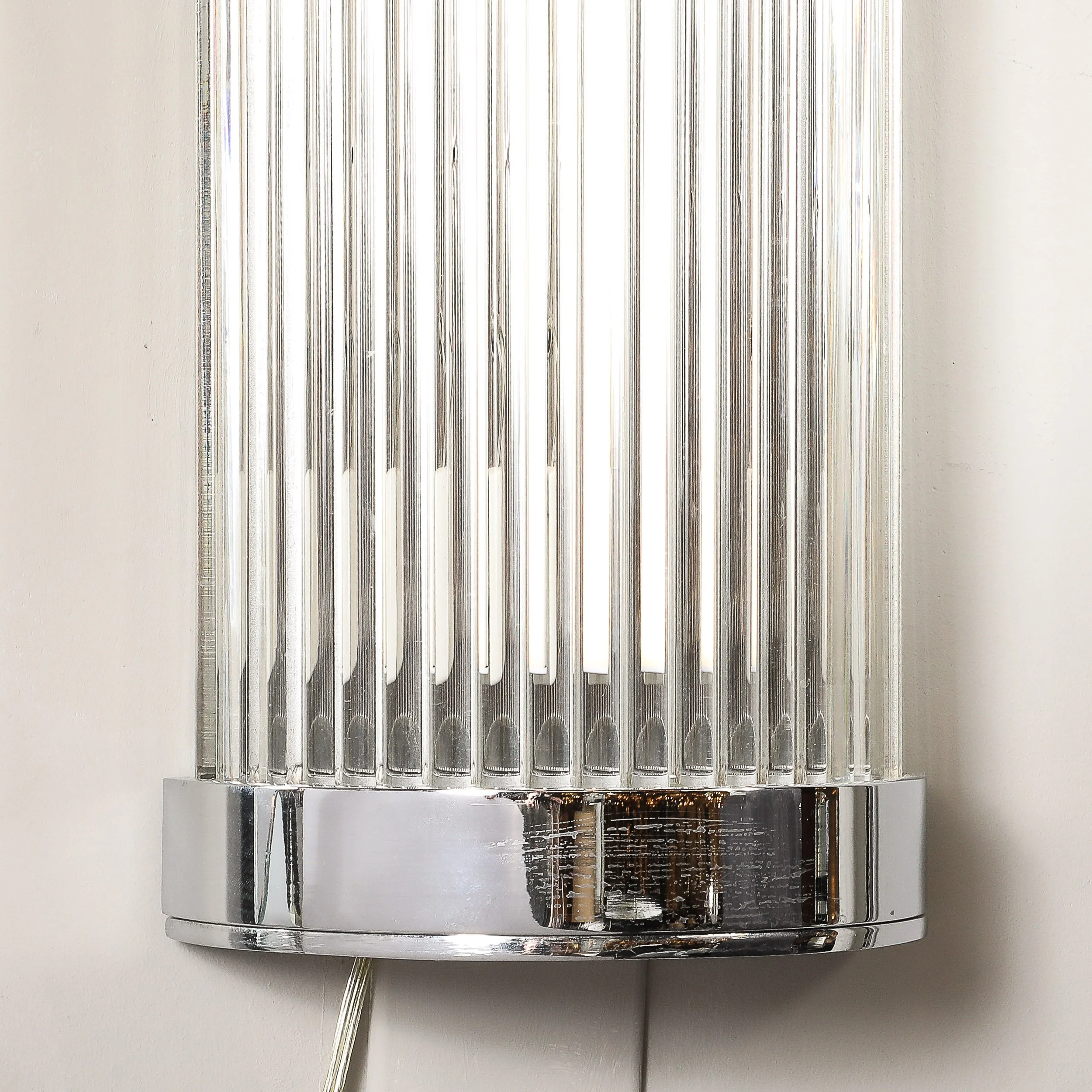 Pair of Modernist Glass Rod Sconces in Chrome Fittings - High Style Deco 2.jpg