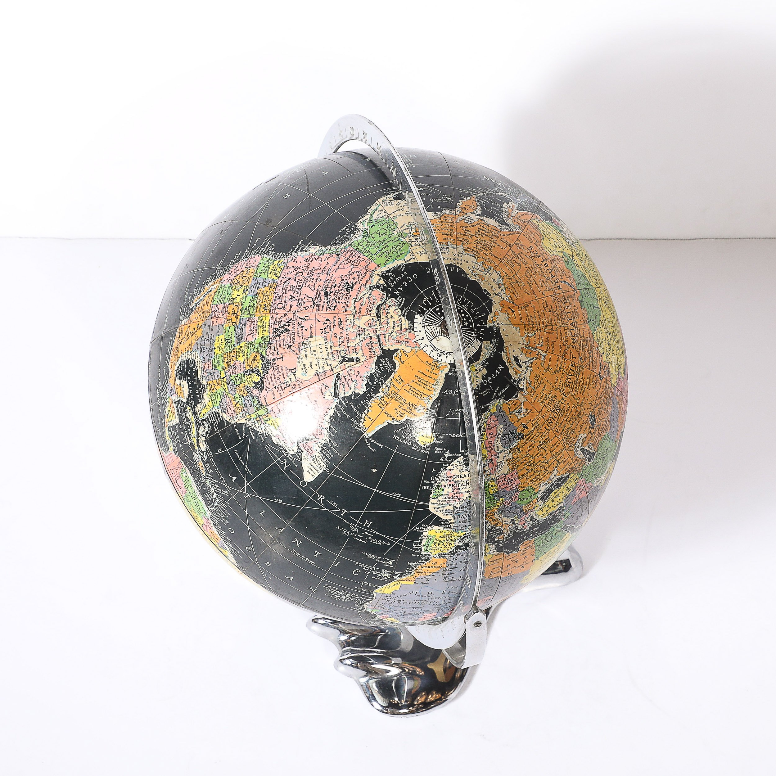 Art Deco Aviation Globe on Sculptural Airplane Base in Chrome - High Style Deco 12.jpg