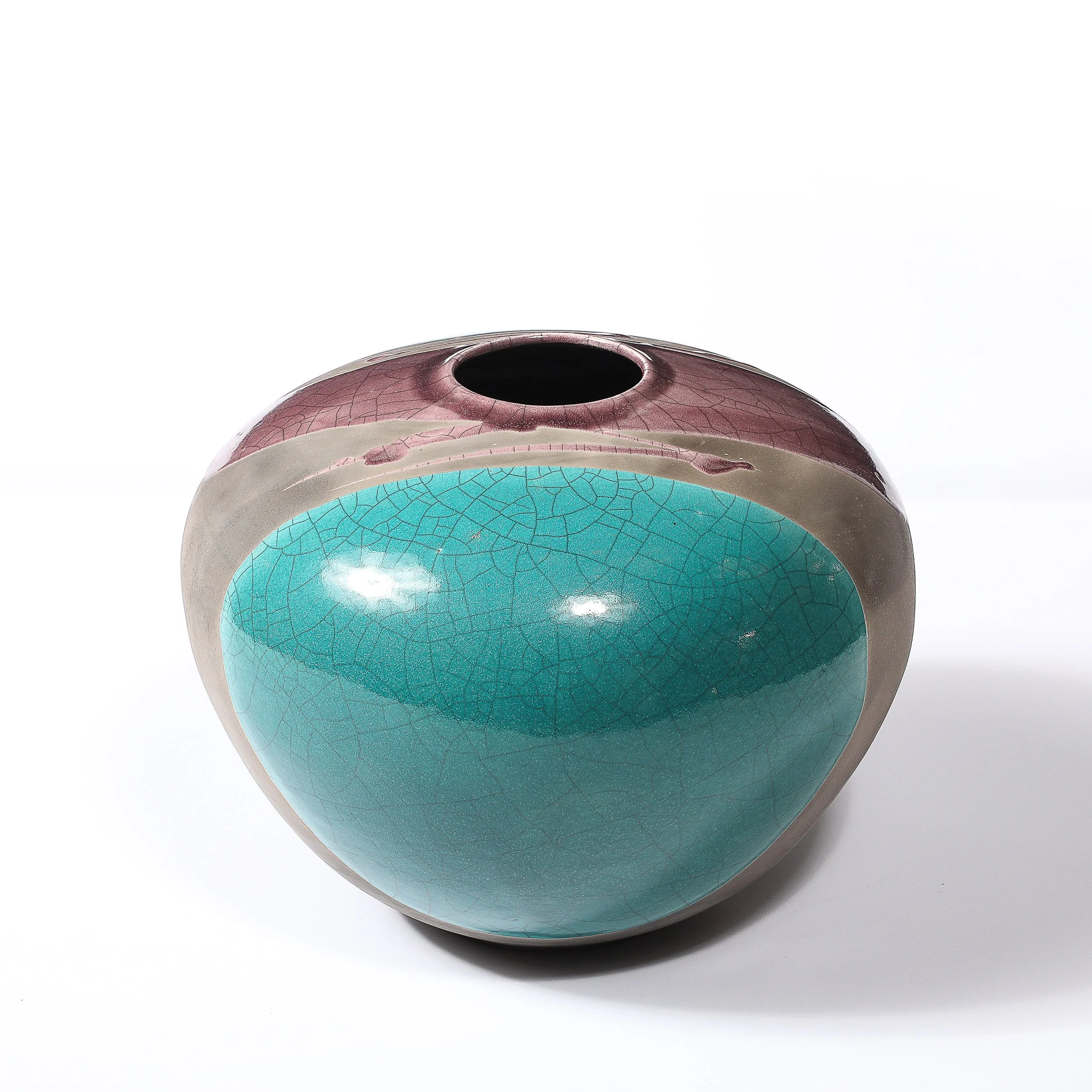 Mid-Century Glazed Gray & Violet Textural Ceramic Vase Signed Tony Evans - High Style Deco 3.jpg