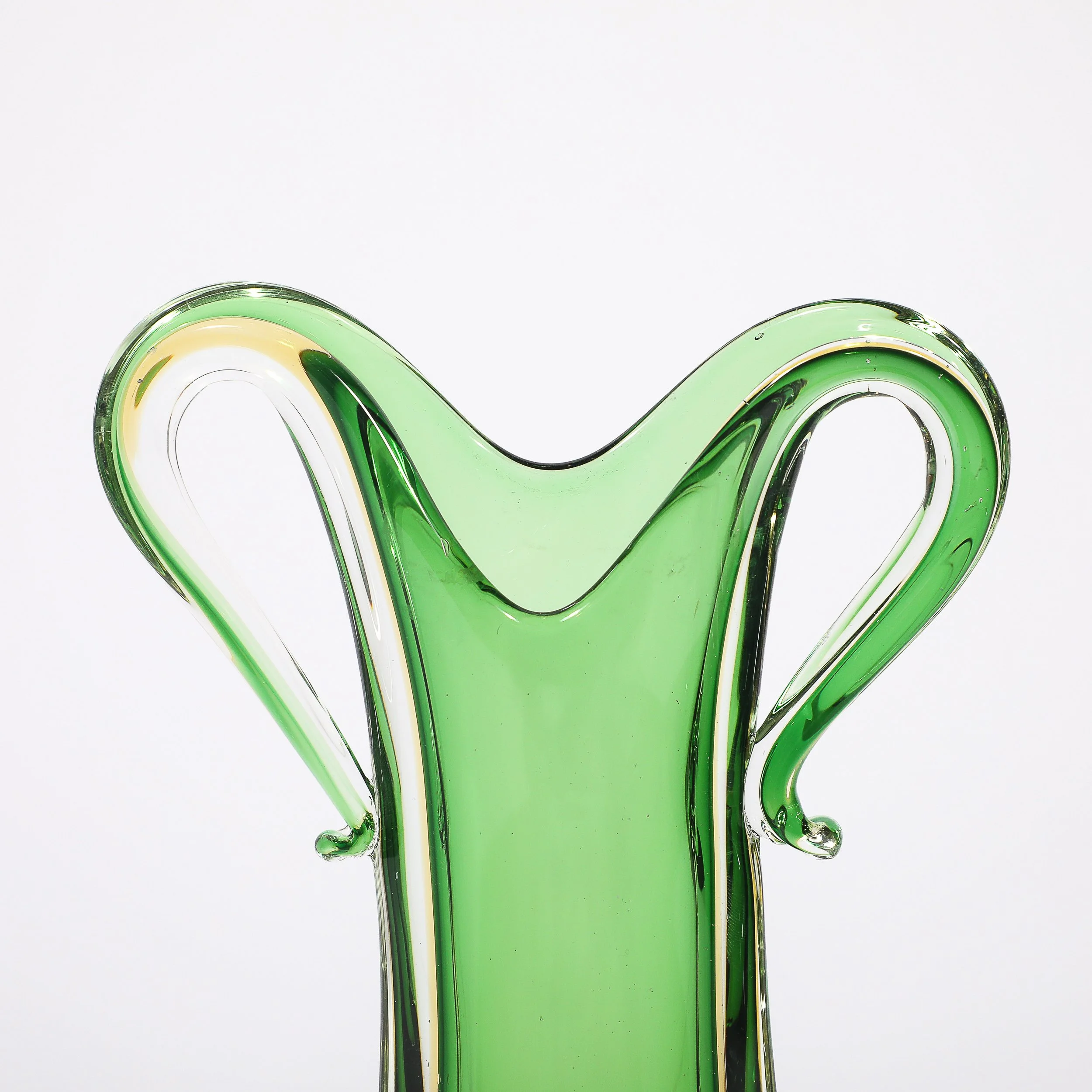 Mid-Century Modernist Hand-Blown Murano Sommerso Glass in Emerald & Amber Hues - High Style Deco 4.jpg