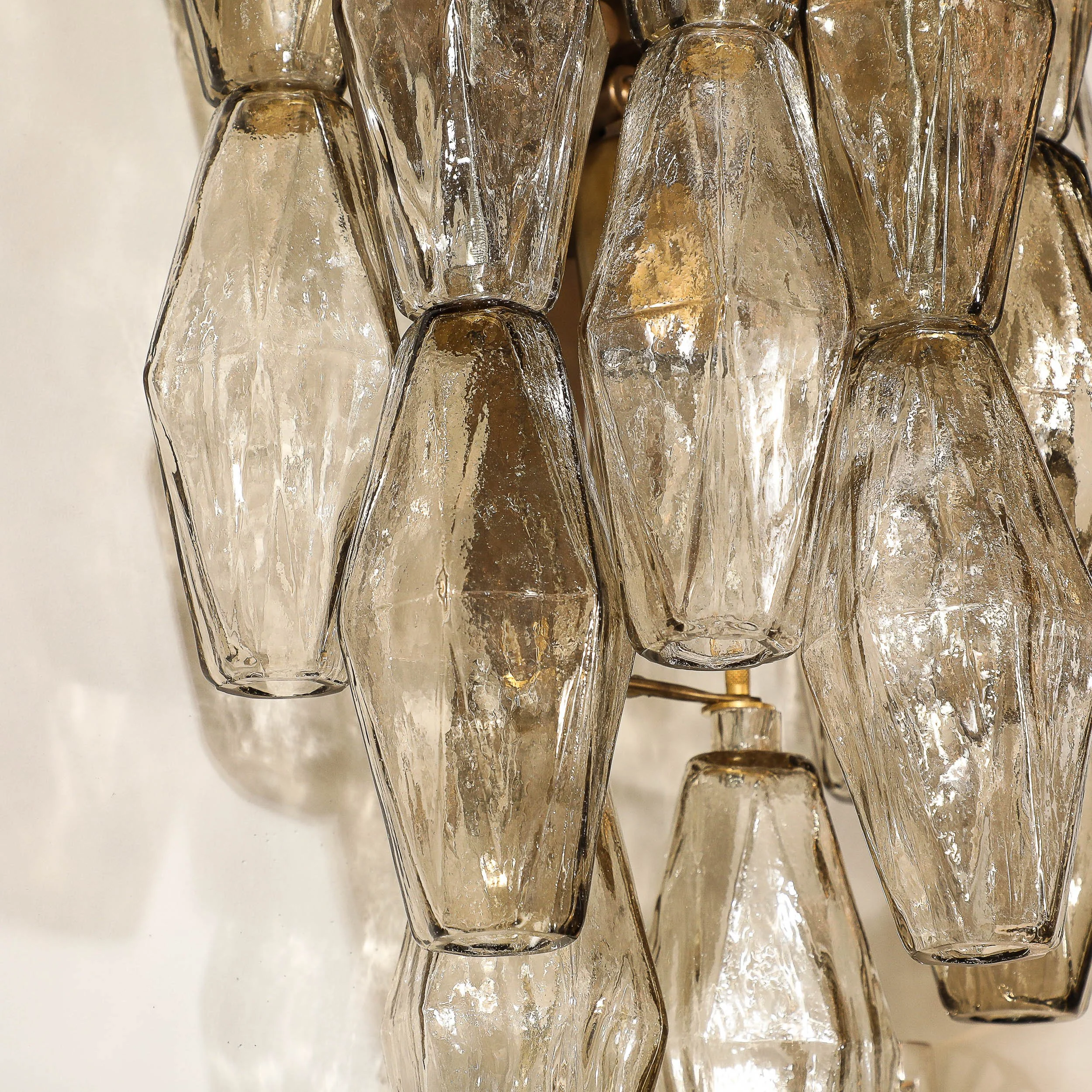 Handblown Murano Smoked Glass Polyhedral Sconces with Antique Brass Fittings - High Style Deco 7.jpg