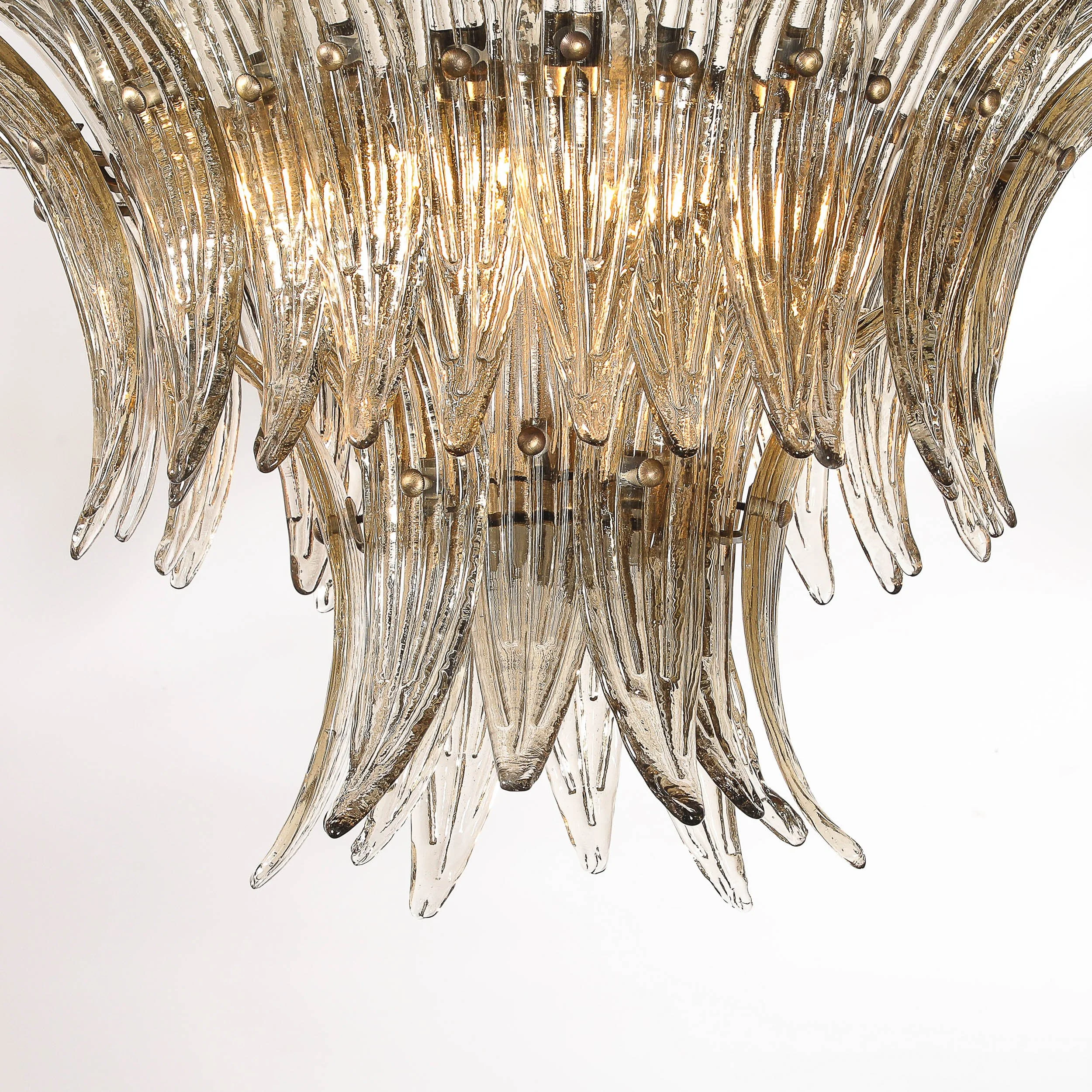 Modernist 3-Tier %22Palma%22 Hand-Blown Smoked Murano Glass & Bronze Chandelier - High Style Deco 5.jpg