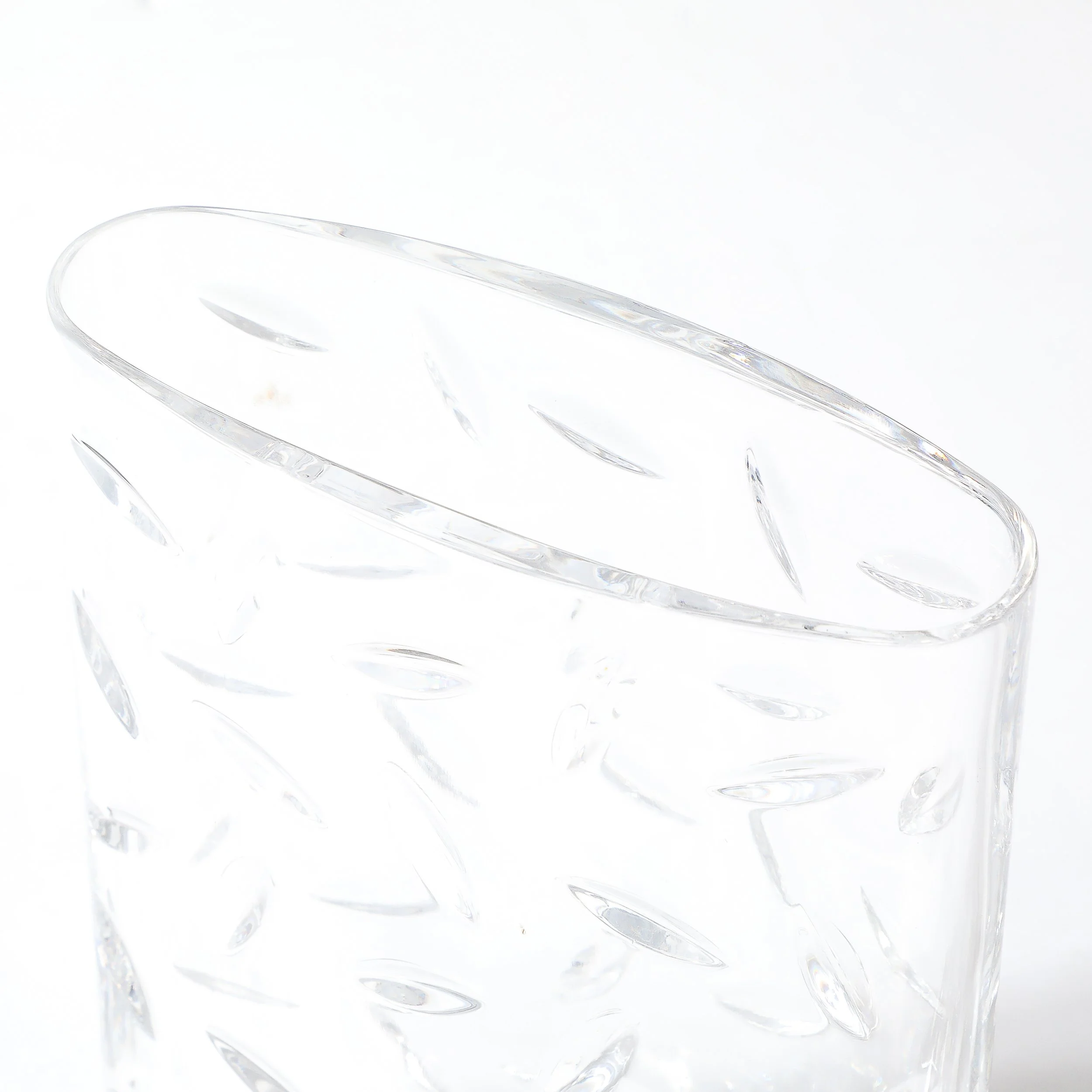 Mid-Century Modernist Cut Crystal Vase w: Leaf Form Motif Signed Tiffany and Co - High Style Deco 3.jpg