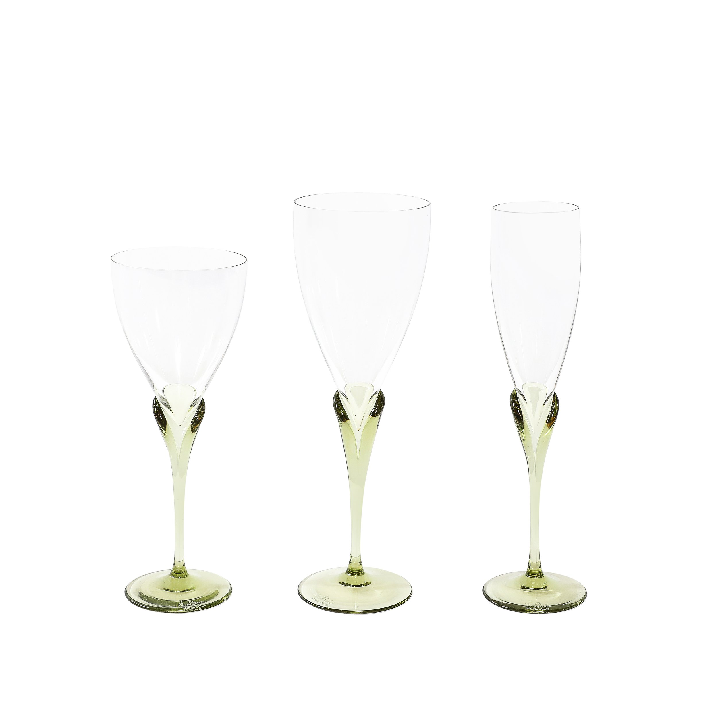 Set of 36 Papyrus Pattern Rosenthal Water, Wine and Champagne Crystal Stemware - High Style Deco 7.jpg