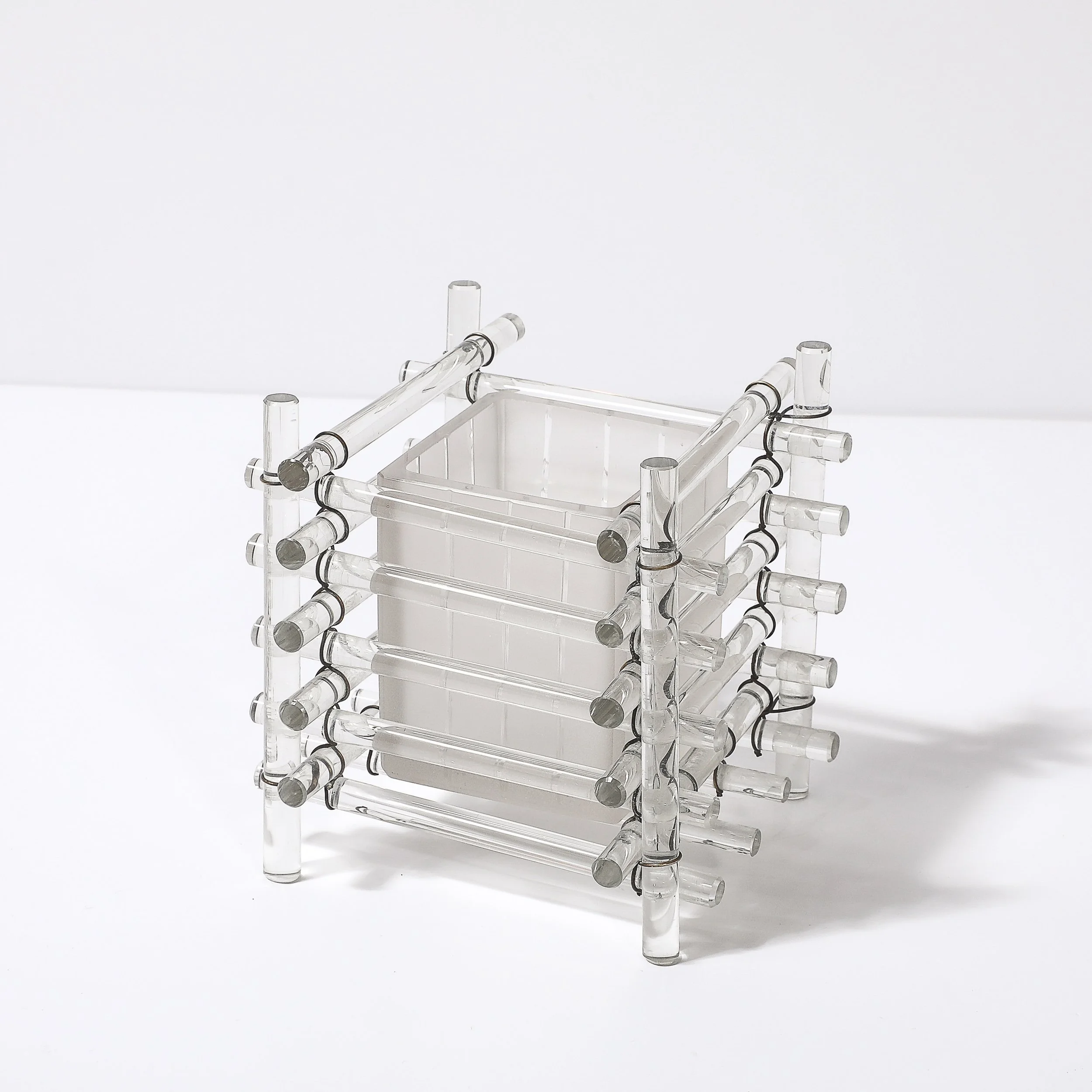 Stunning Art Deco Glass Rod & Frosted Square Glass Pot - High Style Deco 8.jpg