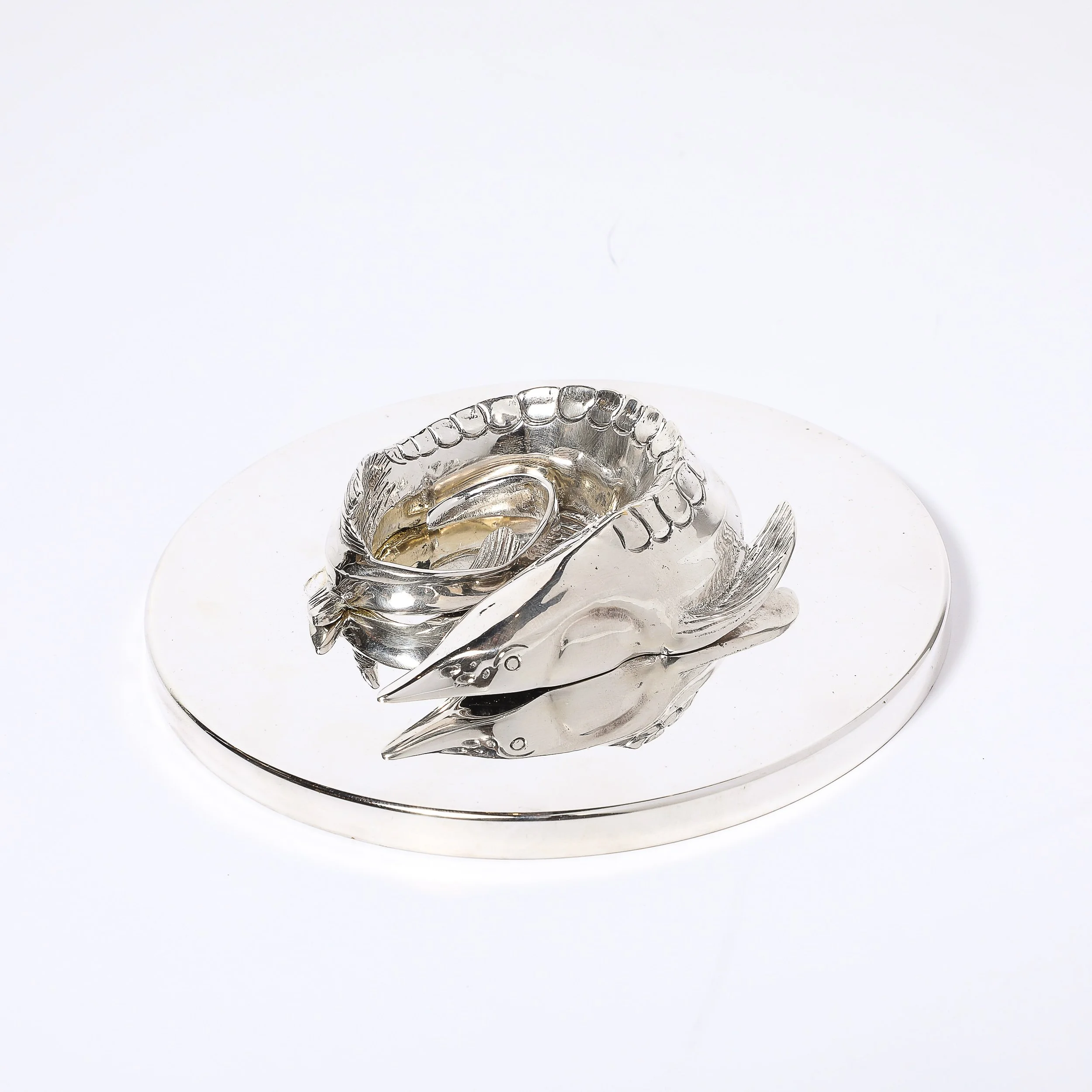 Mid-Century Silver Plate & Glass Caviar Service with Sculptural Sturgeon Handle - High Style Deco 12.jpg
