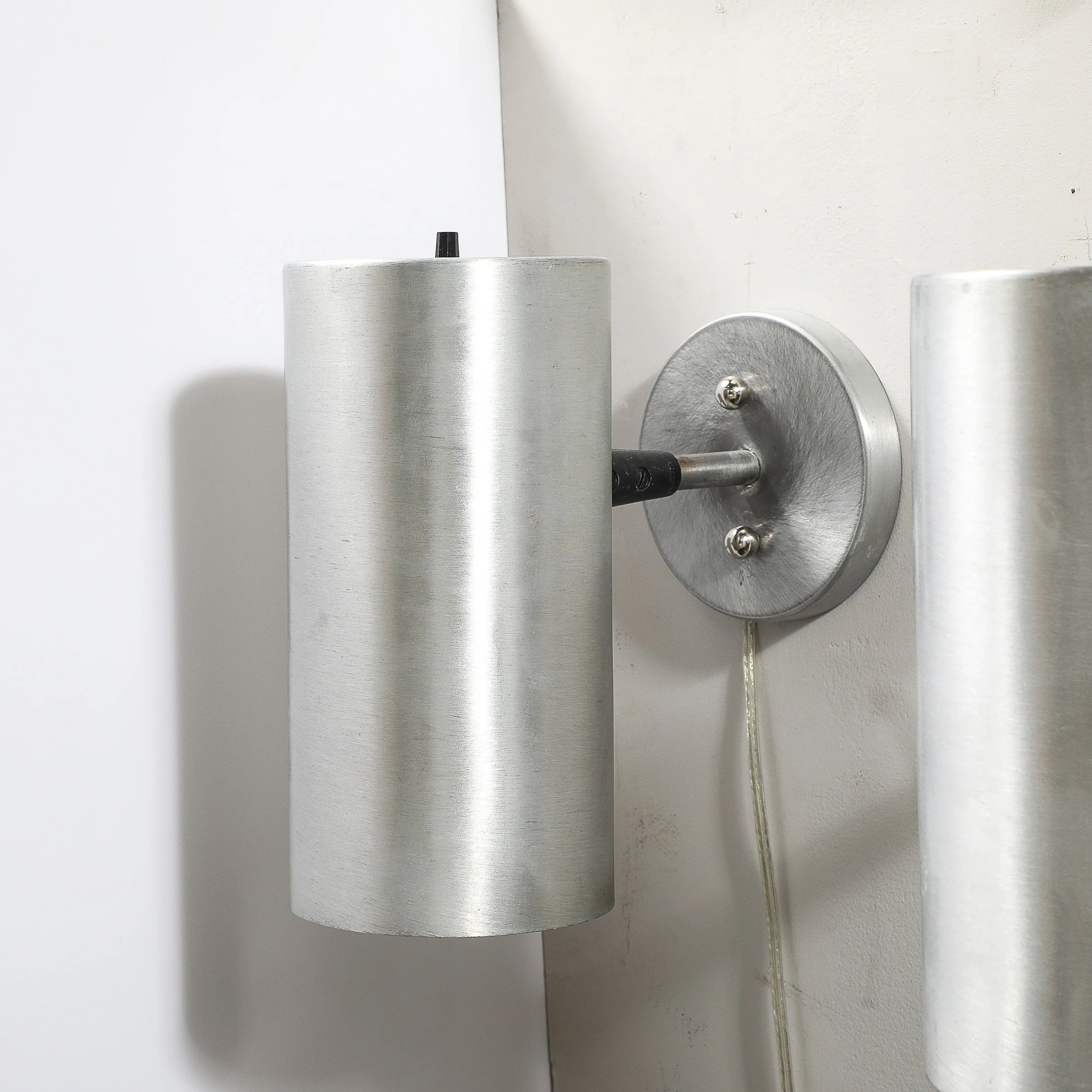 Mid-Century Modernist Brushed Aluminum Cylindrical Sconces by Lightolier - High Style Deco 3.jpg