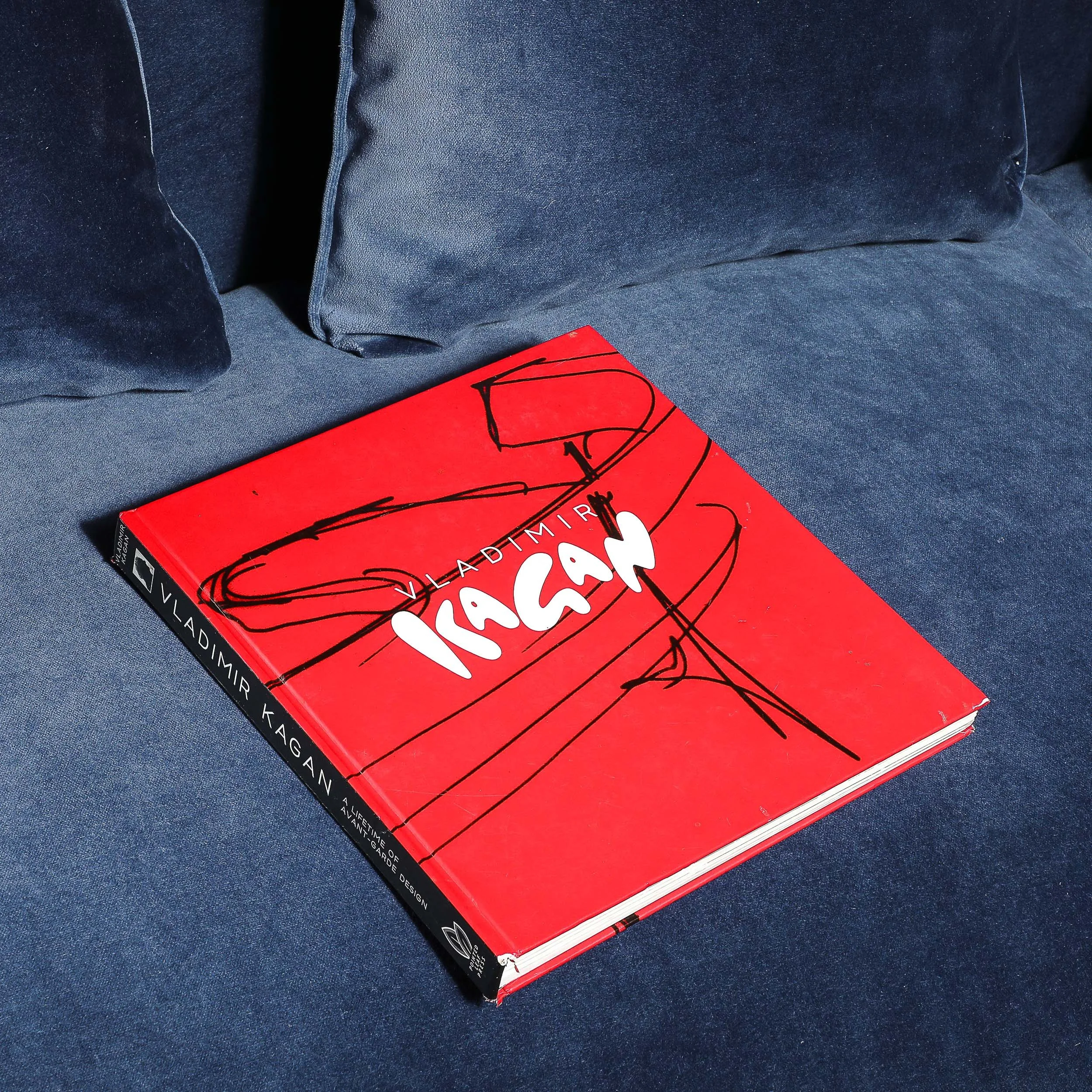 Mid-Century Blue Velvet Sculptural Supported Sofa Documented Vladimir Kagan - High Style Deco 11.jpg