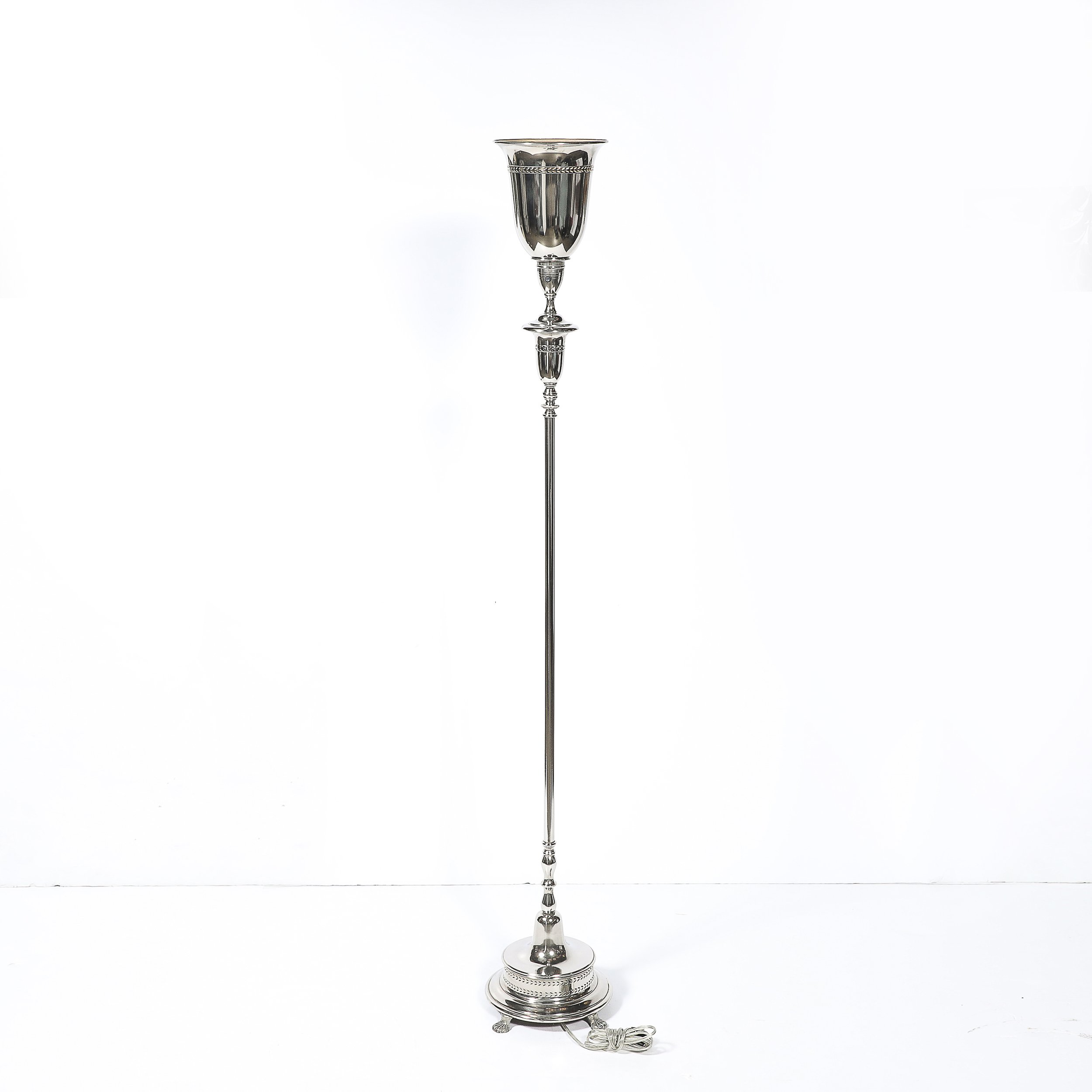 Classical Hollywood Regency Silvered Bronze Torchiere - High Style Deco 17.jpg