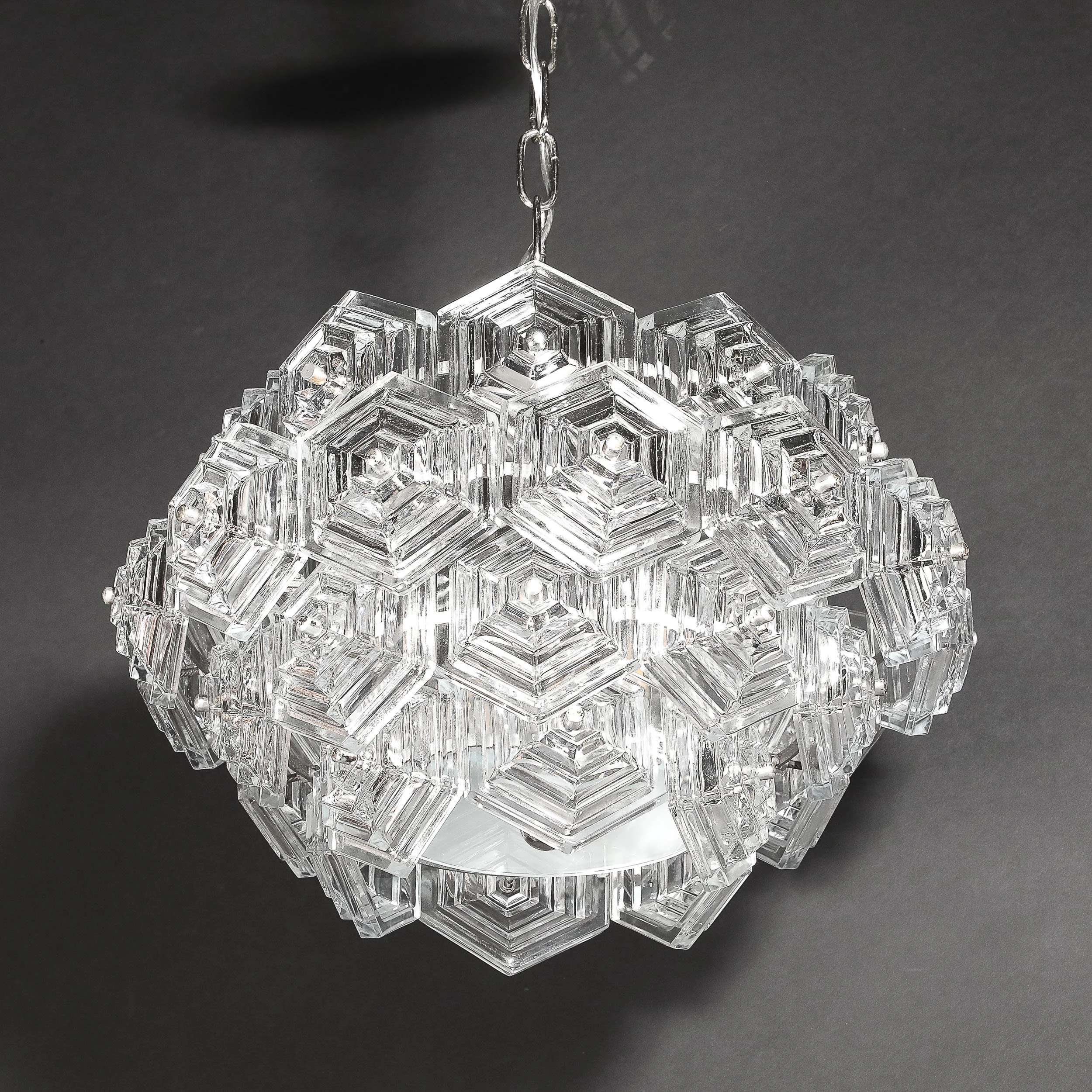 Mid-Century Hexagonal Prism & Frosted Glass Diffuser Chandelier by Veb Ebersbach - High Style Deco 17.jpg