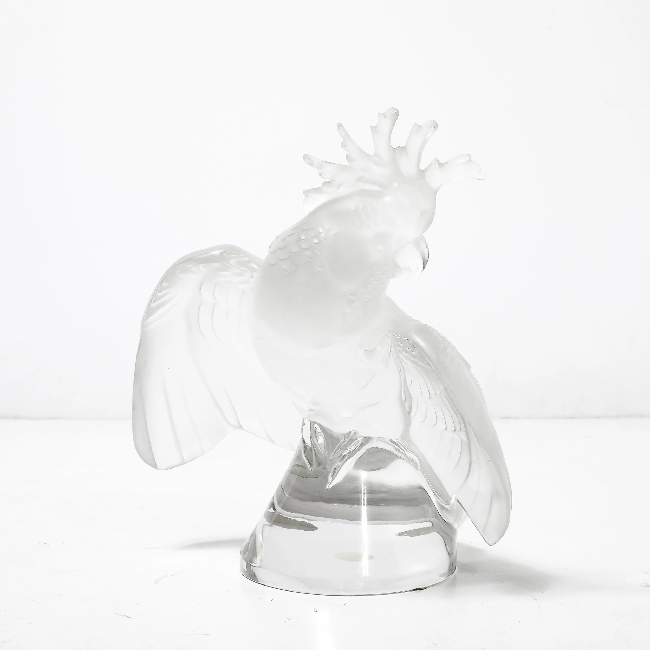 Mid-Century Modernist Sculptural Crystal Cockatiel Sculpture Signed Lalique - High Style Deco 16.jpg