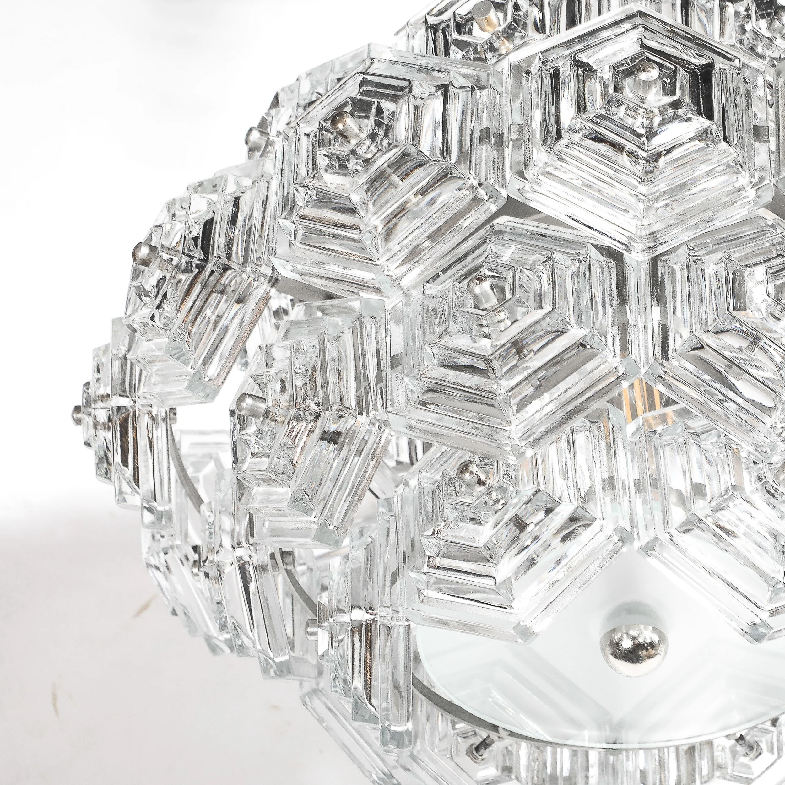 Mid-Century Hexagonal Prism & Frosted Glass Diffuser Chandelier by Veb Ebersbach - High Style Deco 13.jpg