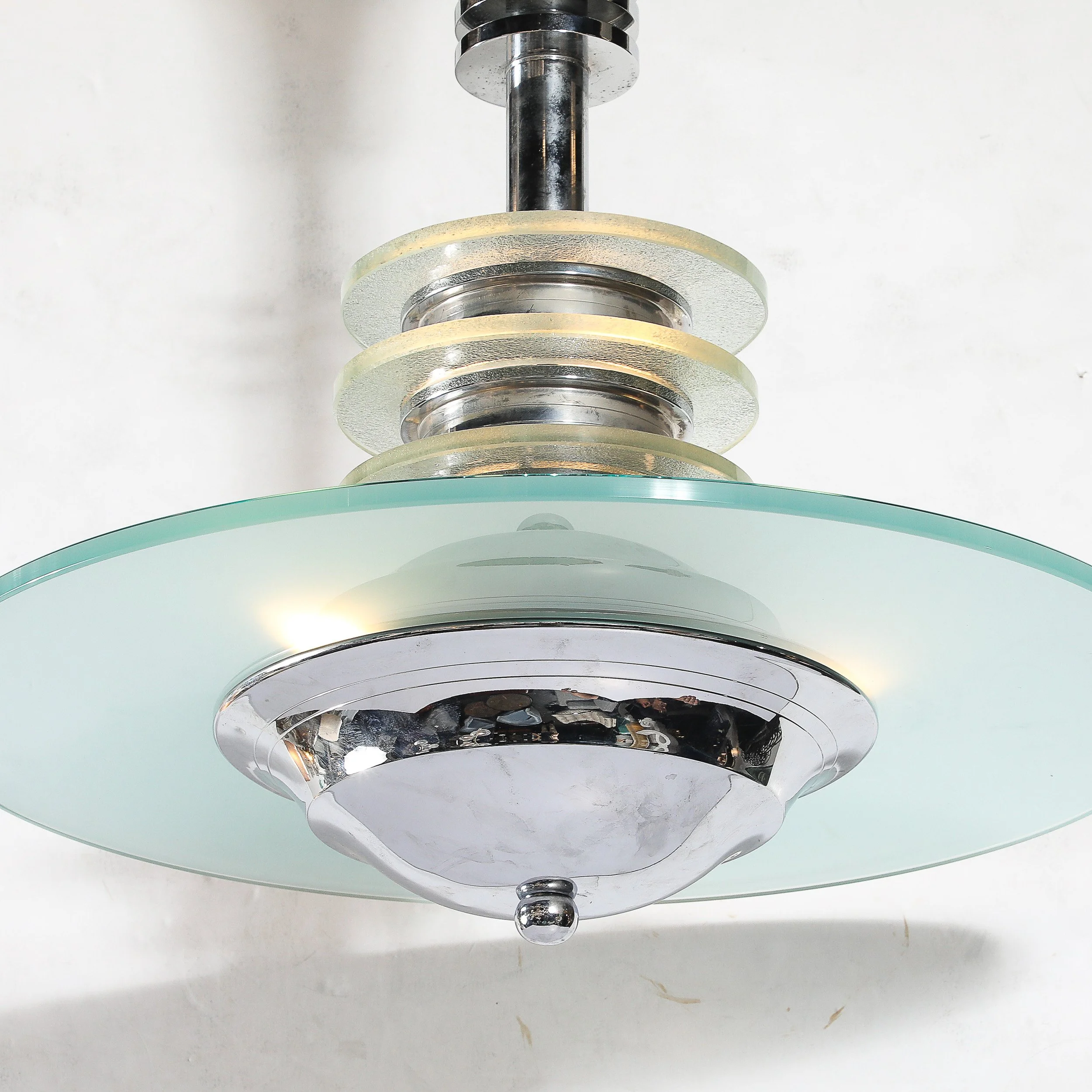Art Deco Machine Age Chrome & Glass Pendant Chandelier - High Style Deco 7.jpg