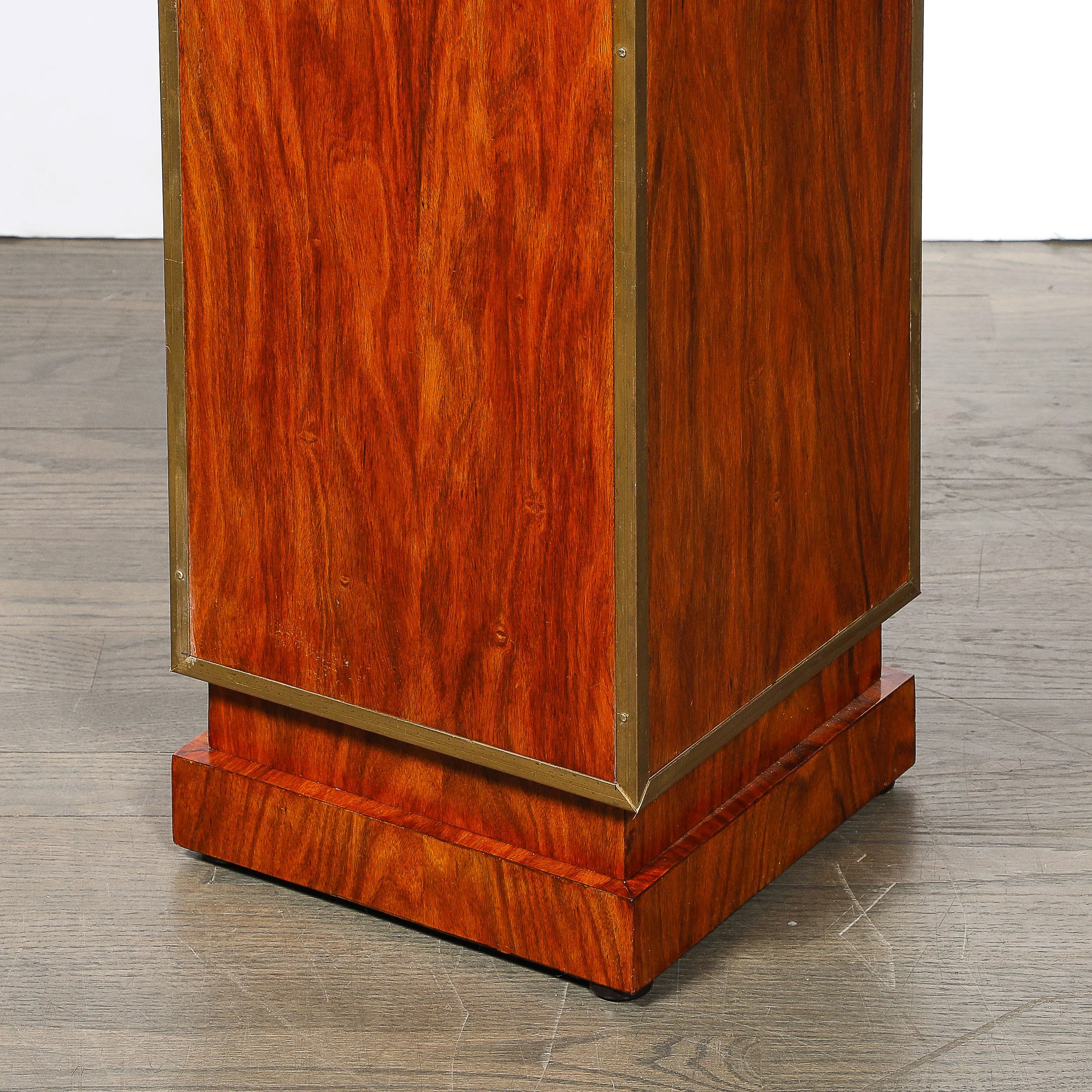 Pair of Art Deco Walnut Pedestals with Brass Detailing & Vitrolite Inset Top - High Style Deco 8.jpg