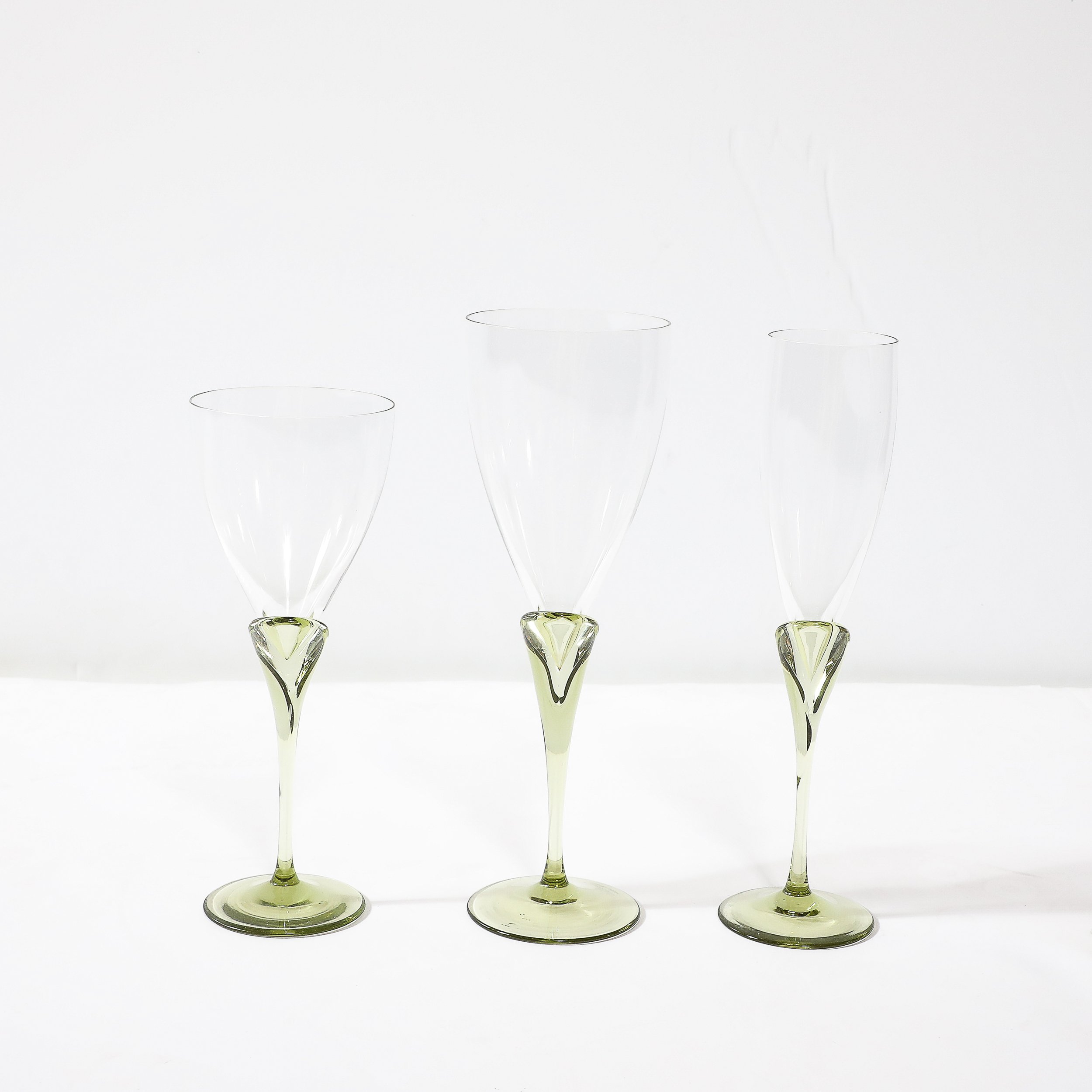 Set of 36 Papyrus Pattern Rosenthal Water, Wine and Champagne Crystal Stemware - High Style Deco 12.jpg