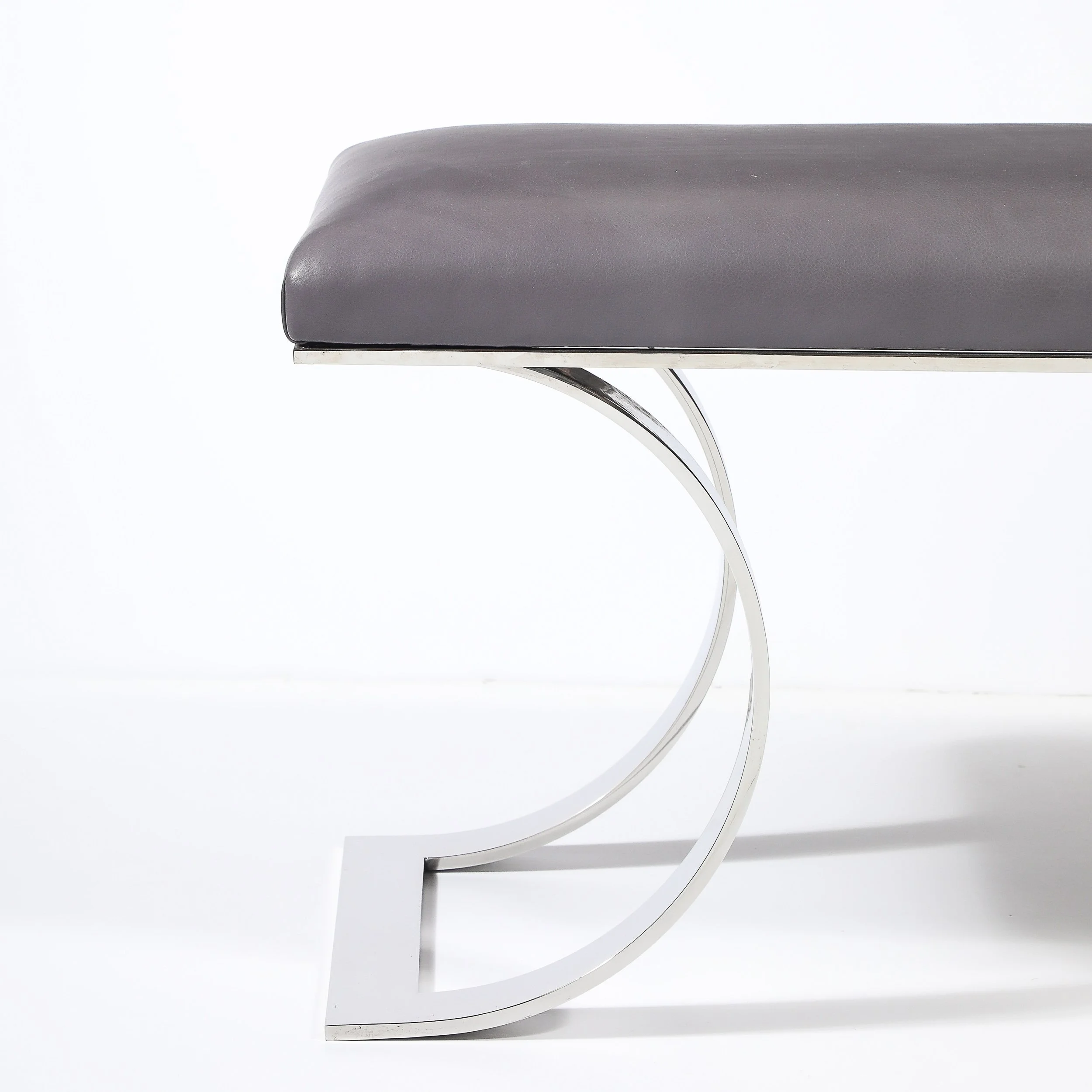 Mid-Century Stainless Steel & Holly Hunt Leather JMF Bench by Karl Springer - High Style Deco 7.jpg