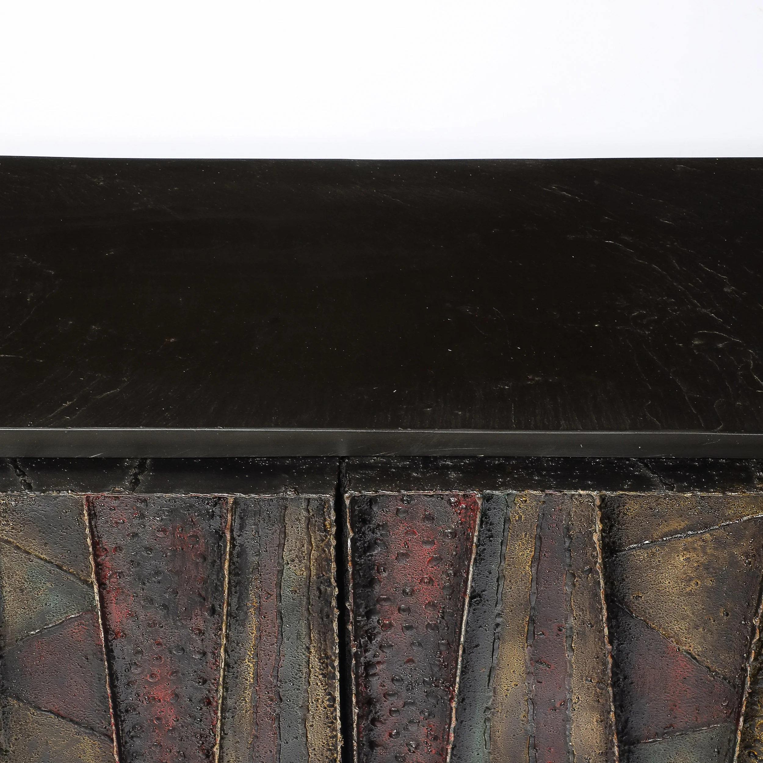 Mid-Century Brutalist Wall Mounted Patchwork Console Table Signed Paul Evans - High Style Deco 3.jpg