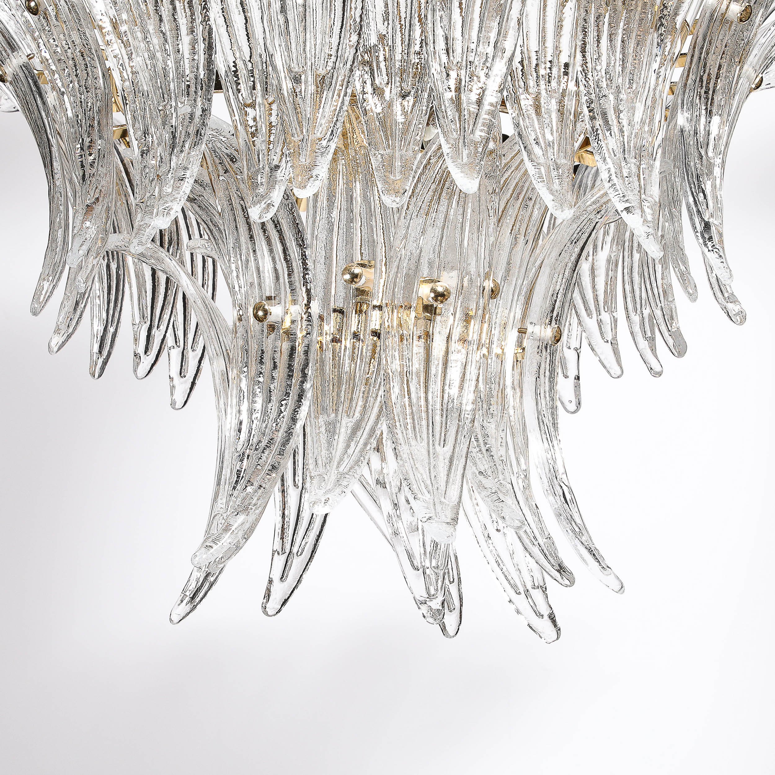 Three-Tier Palma Chandelier in Clear Hand Blown Murano Glass and Brass Fittings - High Style Deco 9.jpg