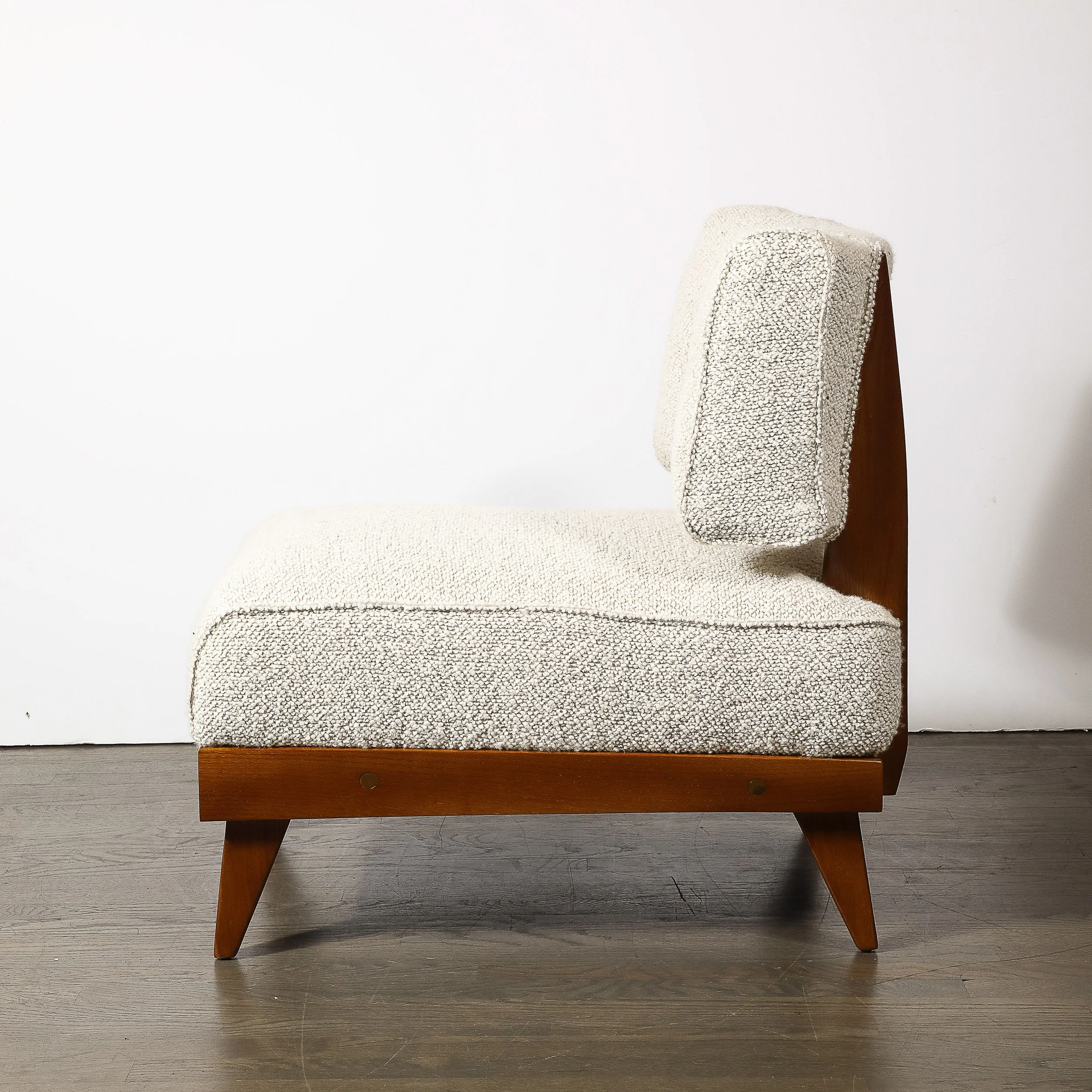 Mid-Century Modernist Sculptural Oak Lounge Chairs in Off White Boucle - High Style Deco 9.jpg