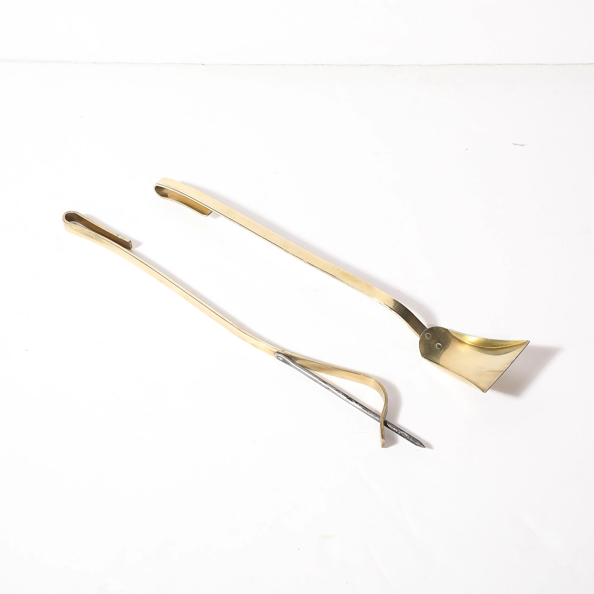 Mid-Century Modernist Sculptural Polished Brass Fire Tool Set by Donald Deskey 14.jpg