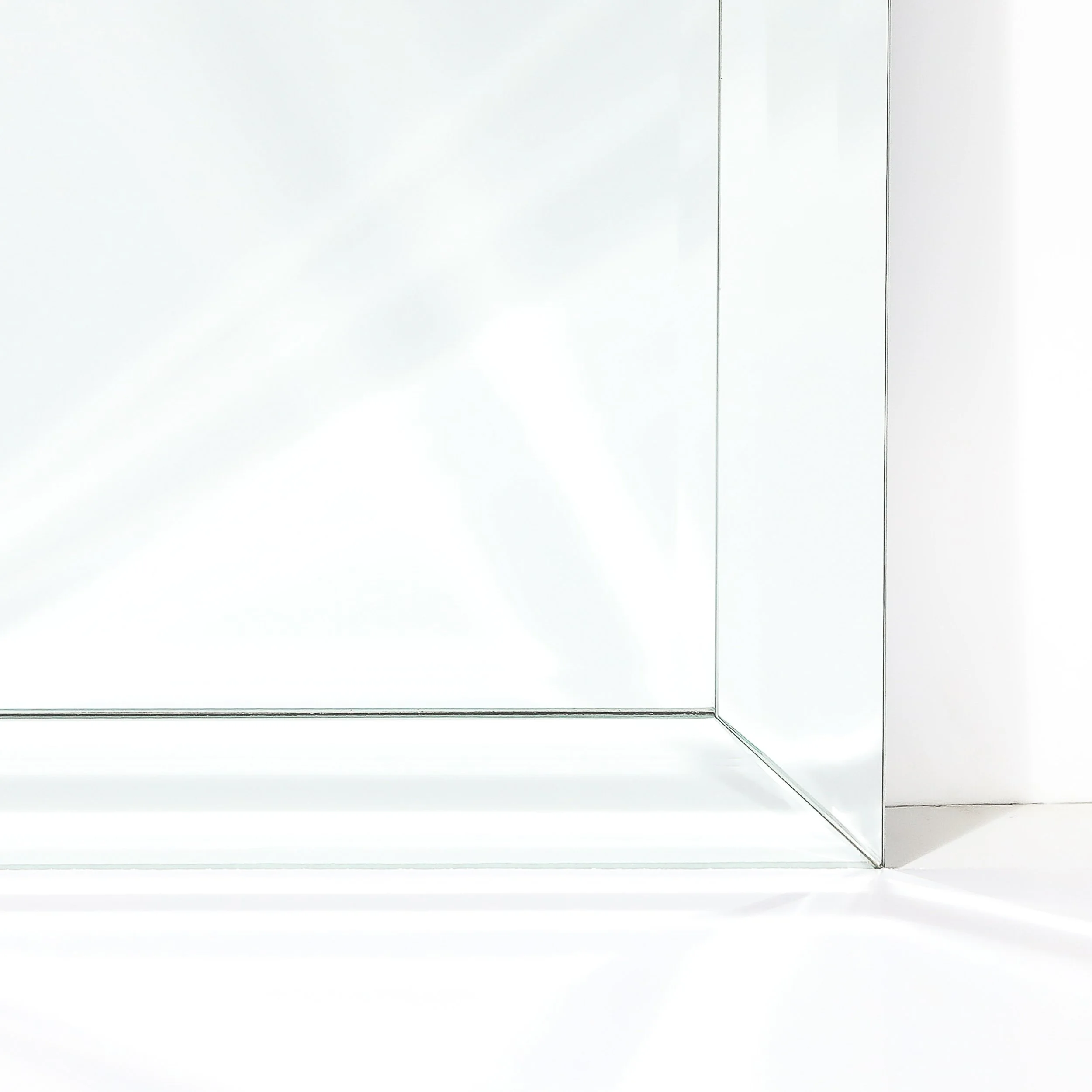 Pair of Mid-Century Modernist Serifed Arch Form Mirrors with Beveled Detailing - High Style Deco 11.jpg